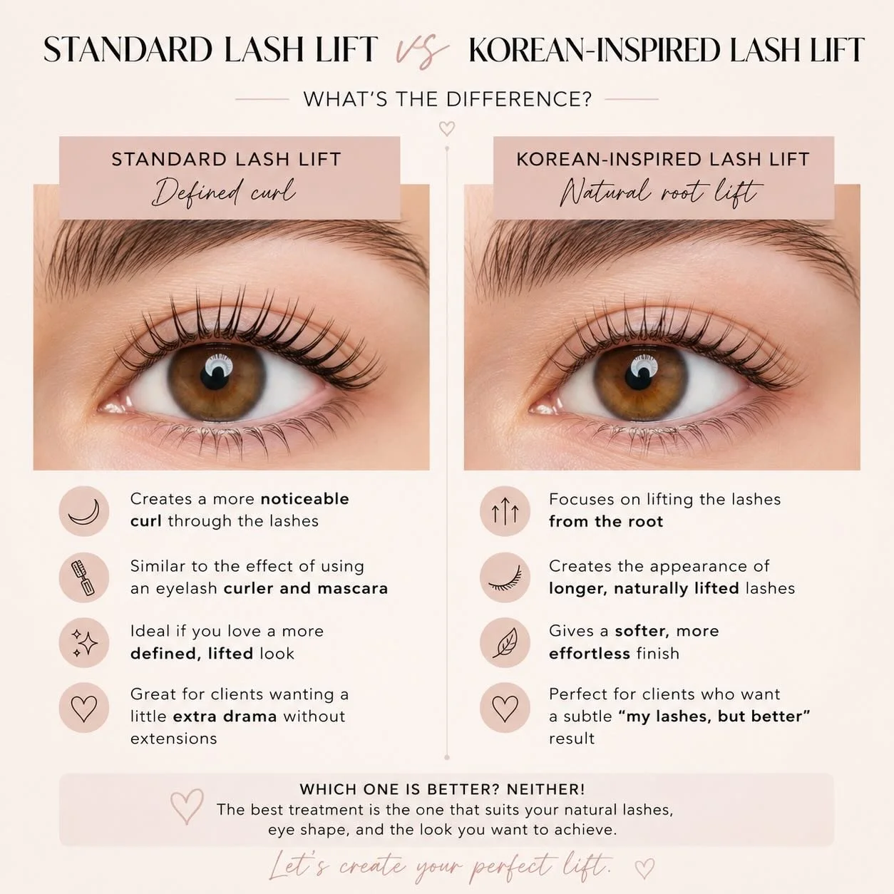 ✨ Standard Lash Lift vs Korean-Inspired Lash Lift &ndash; What&rsquo;s the Difference? ✨

If you&rsquo;ve been researching lash lifts, you&rsquo;ve probably come across the term &ldquo;Korean lash lift&rdquo; and wondered how it differs from a tradit