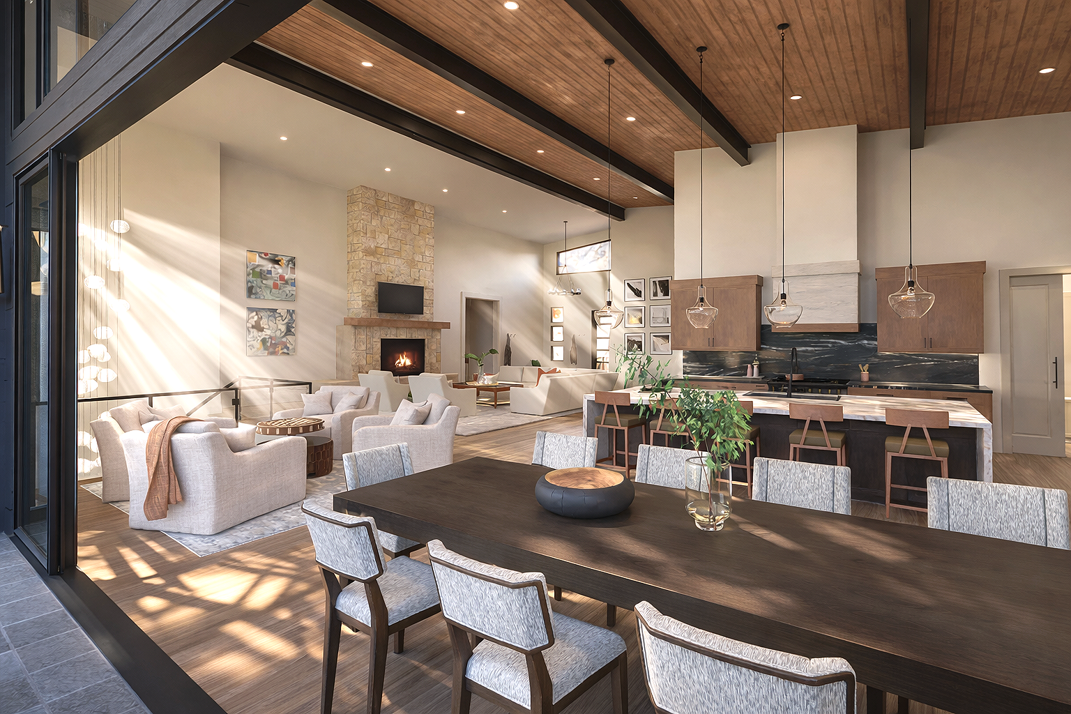 New Construction Design Open Dining Kitchen