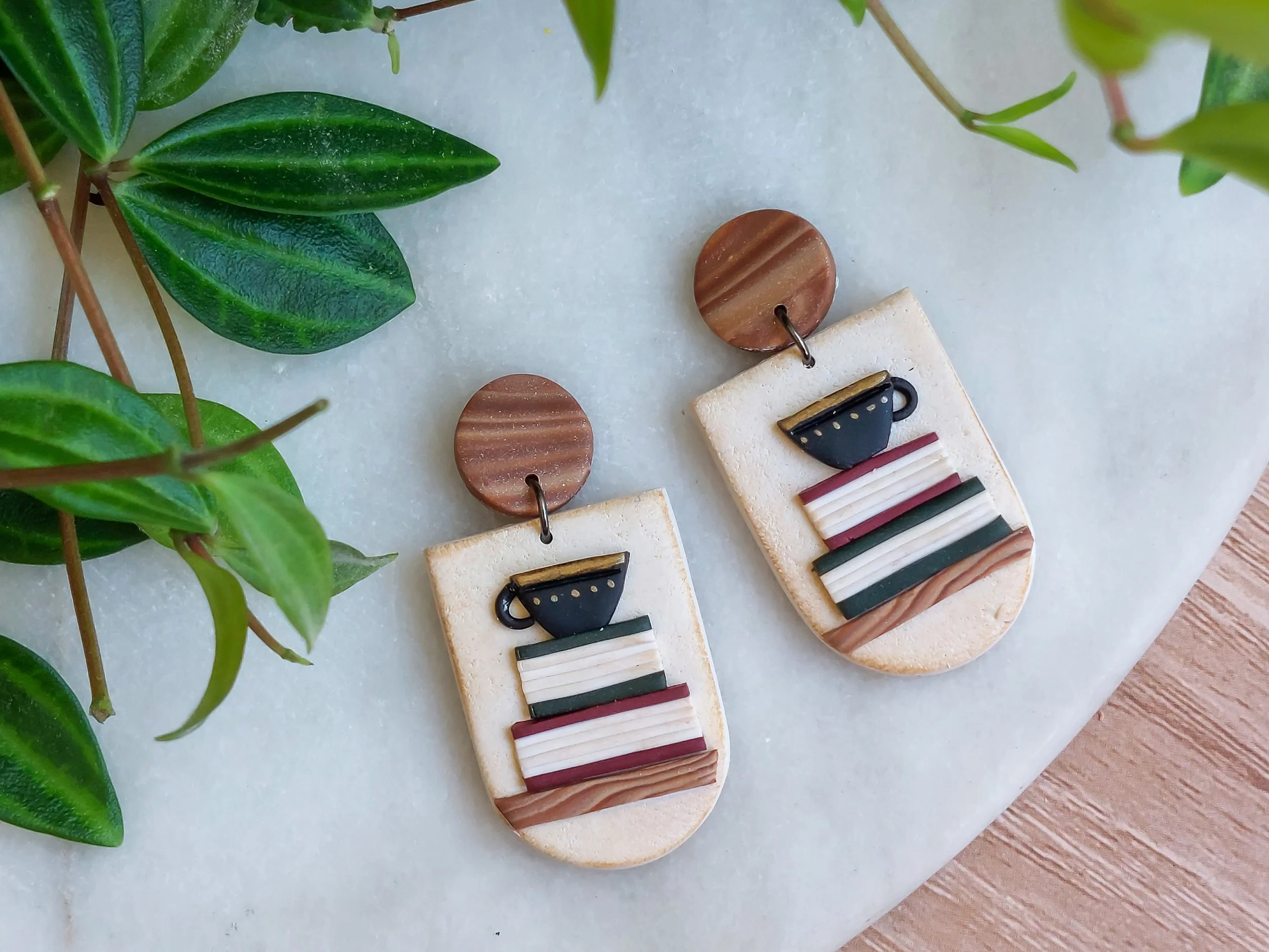 Cozy Tea and Books Earrings