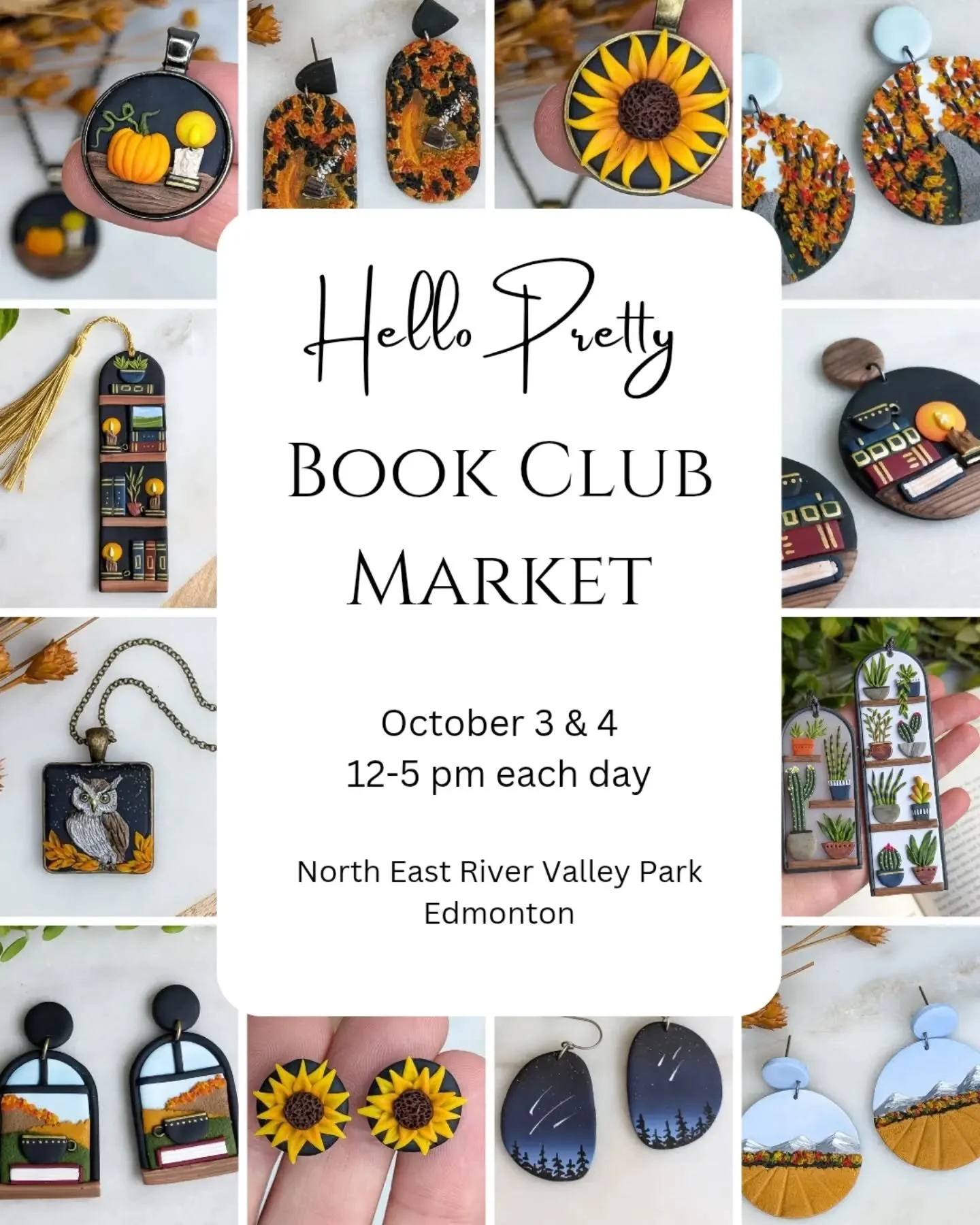 Just over a week to go!  We can't wait to be back at Hello Pretty Book Club Market! 🤓

We're in a different location this year at the lovely North East River Valley Park. It's a gorgeous venue surrounded by trails, a lake and of course, autumn colou
