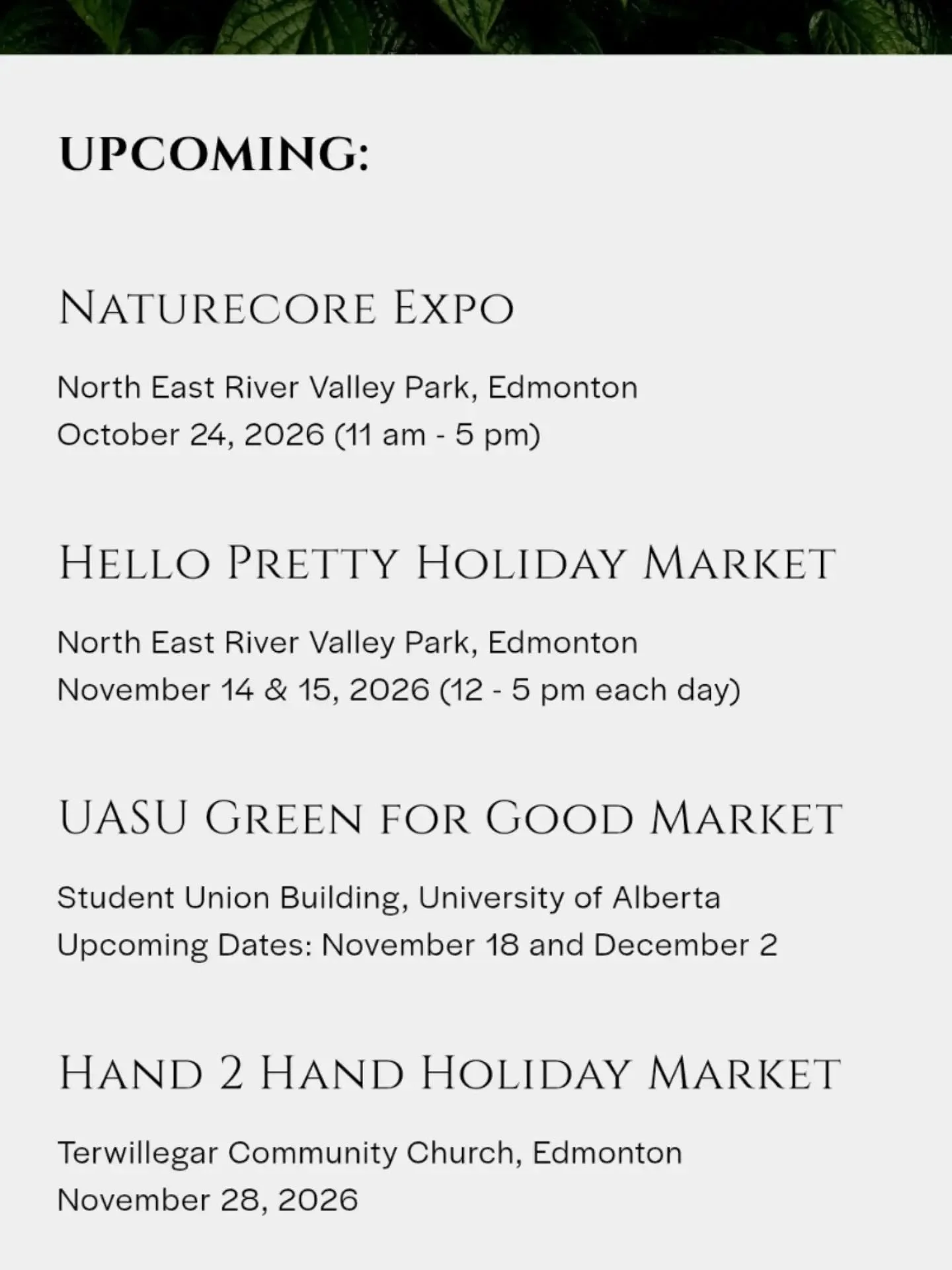 Our fall and holiday market schedule is up at woodsmokeandwillow.com/events !!!

Come see us (and many other talented and hard-working local vendors) for the annual offering of unique, local gifts and goodies.

I've been really busy creating some new