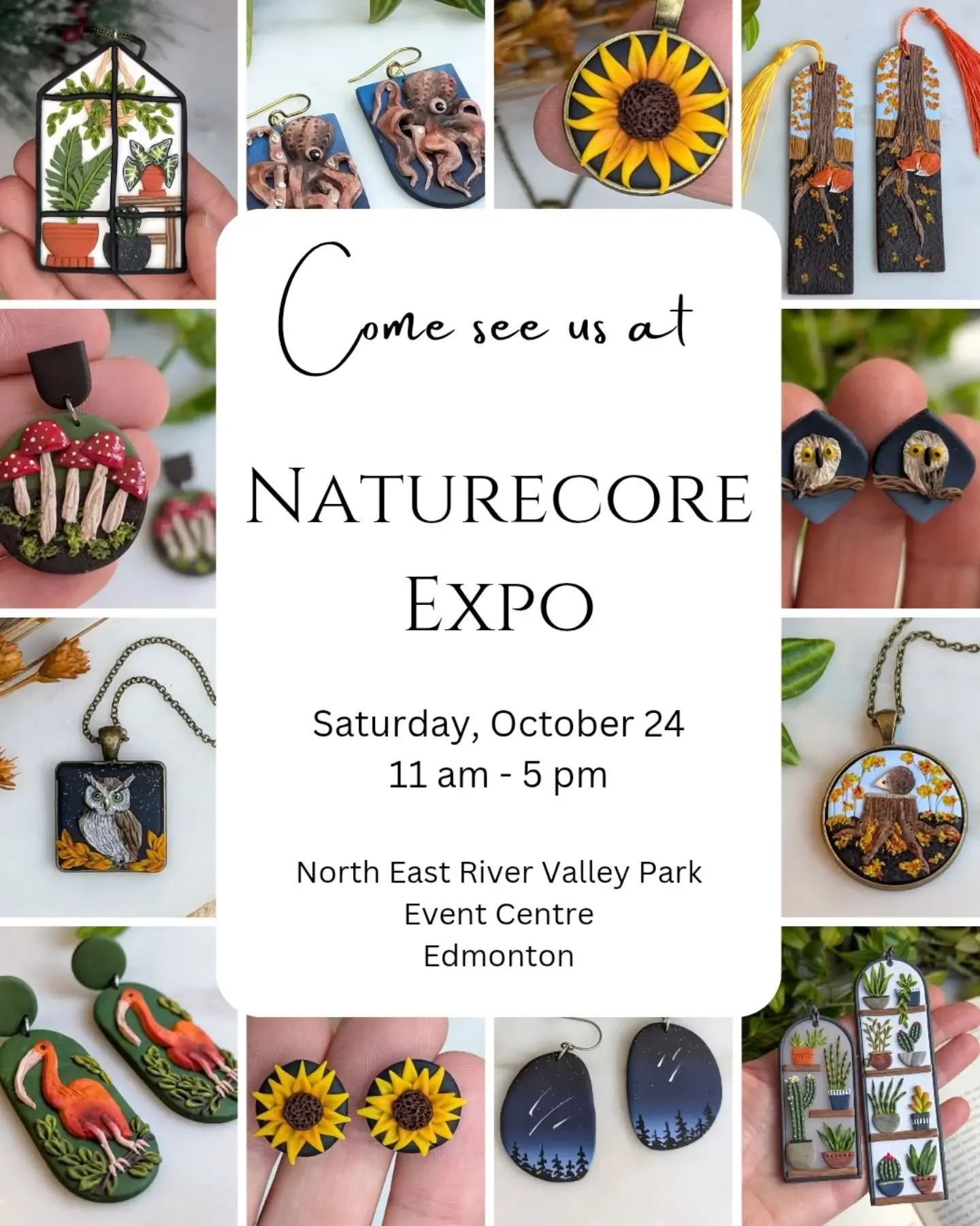 TOMORROW!!! Come join us for a celebration of all things nature, all things green and all things joyful at Naturecore Expo.  It's a beautiful location and a beautiful space, and we can't wait to share all of our nature-themed jewelry, bookmarks and a