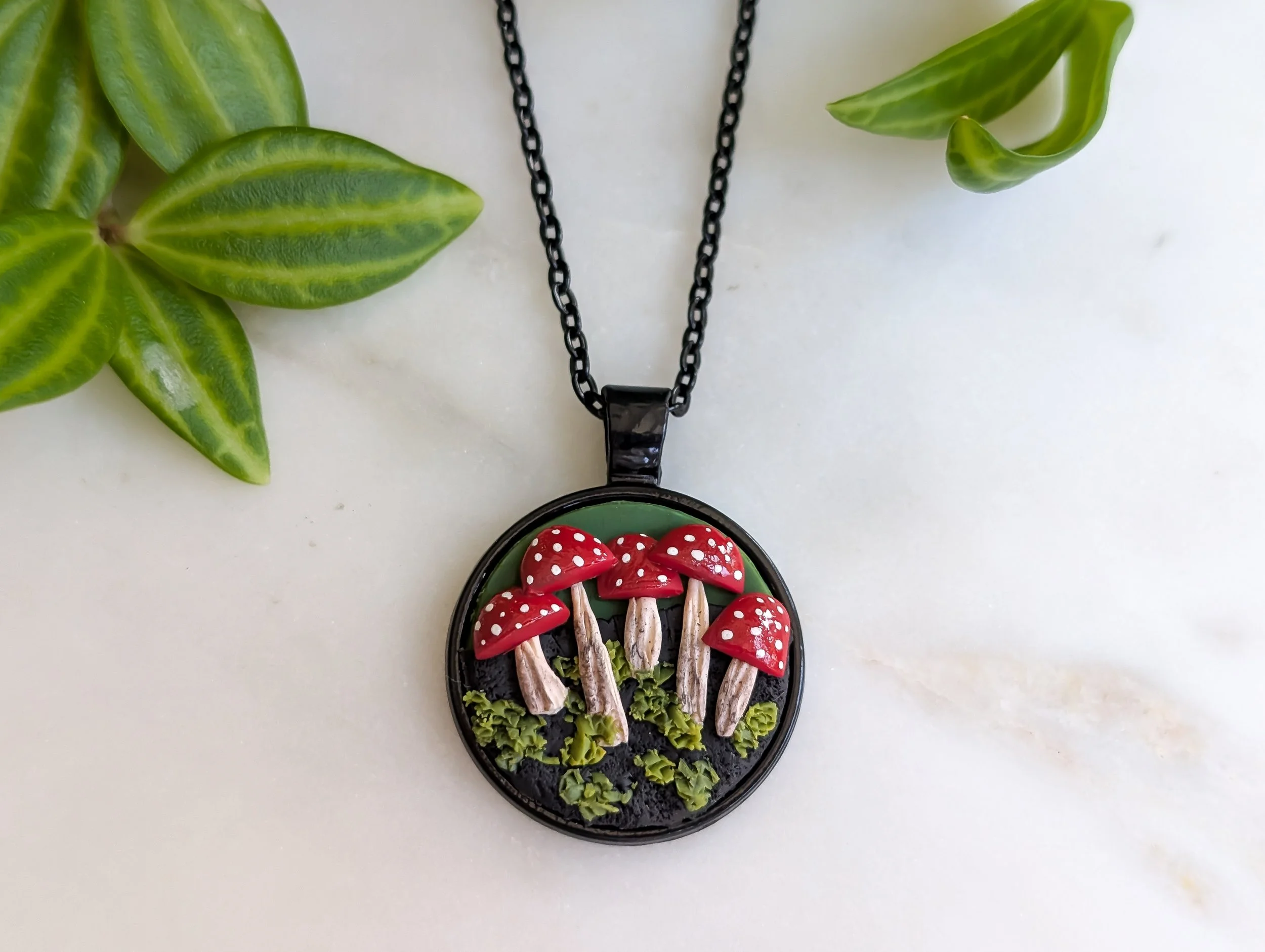 Woodland Mushroom Pendant Necklace