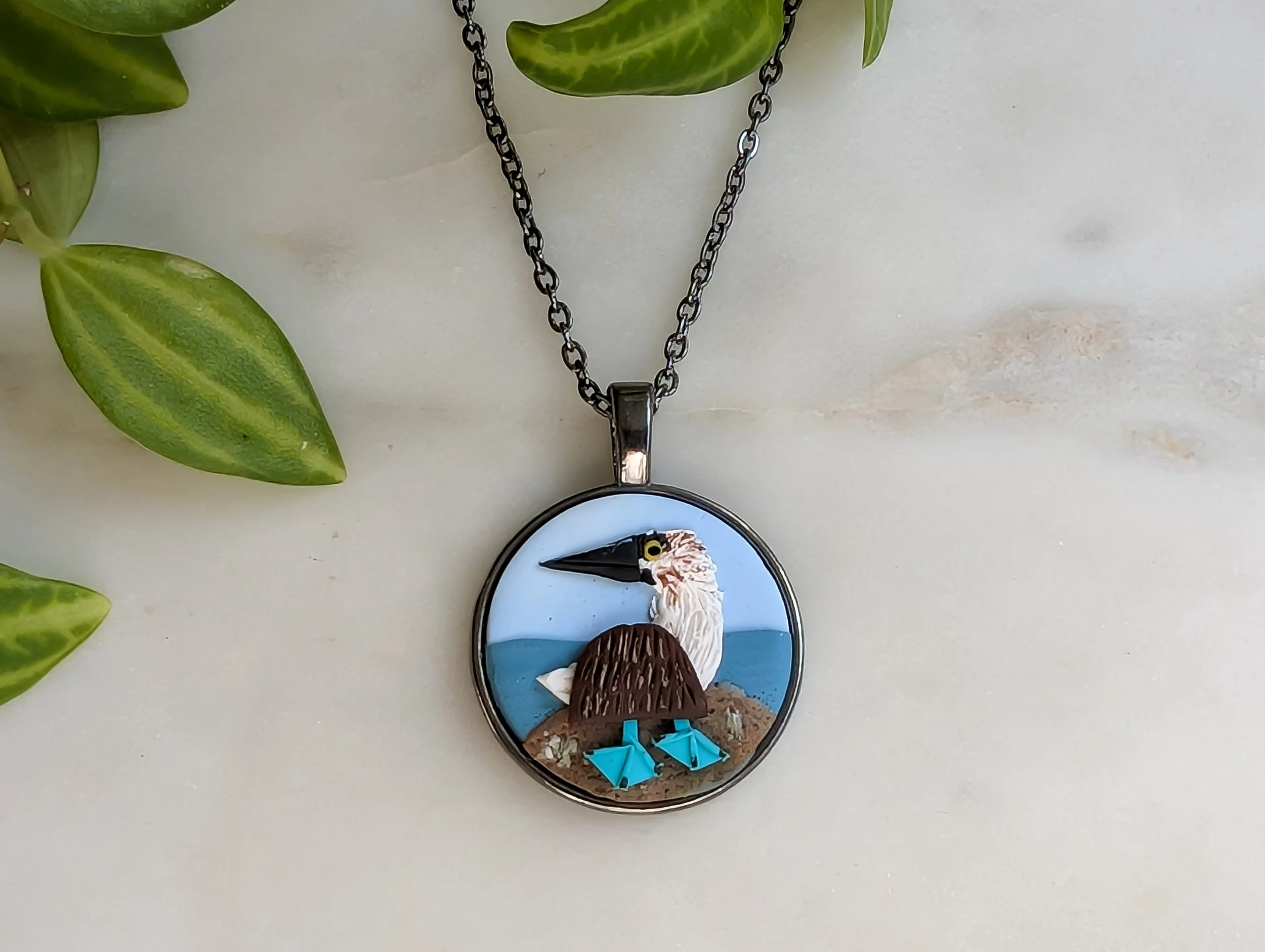 Blue Footed Booby Pendant Necklace