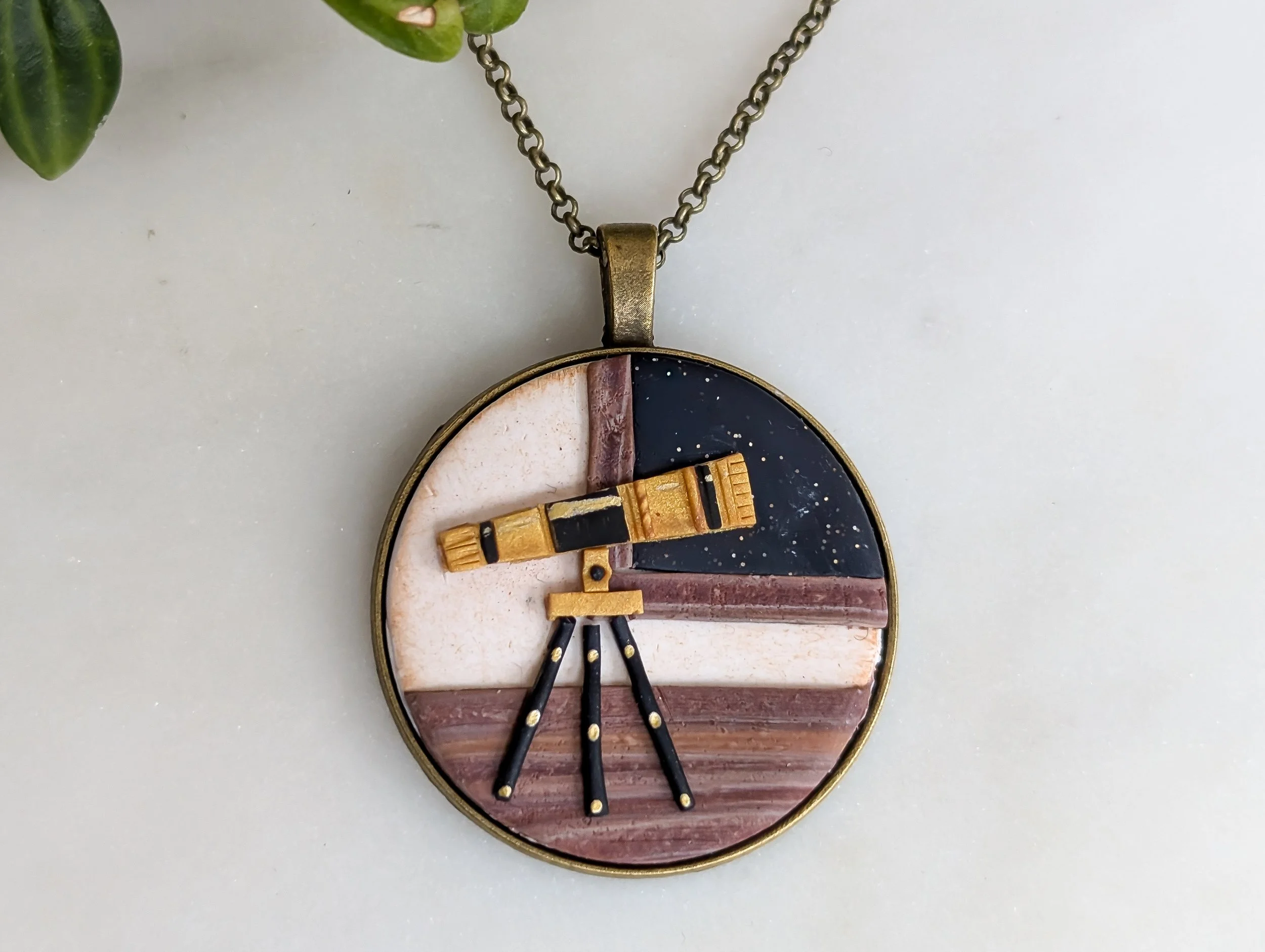 Antique Telescope Pendant Necklace
