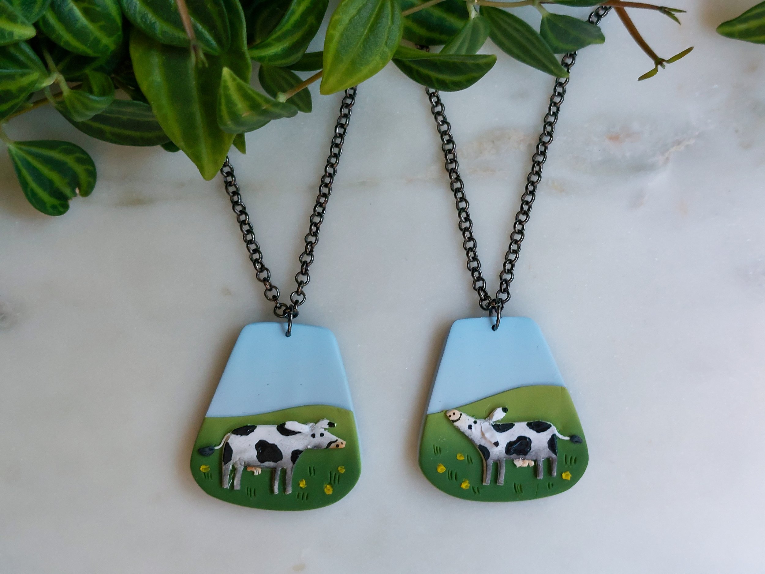 Children's Book Cow Pendant Necklaces