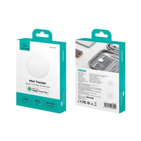 Title: USAMS Mini Bluetooth Tracker – ZB357 Smart Locator | Keys, Bags & Valuables | White