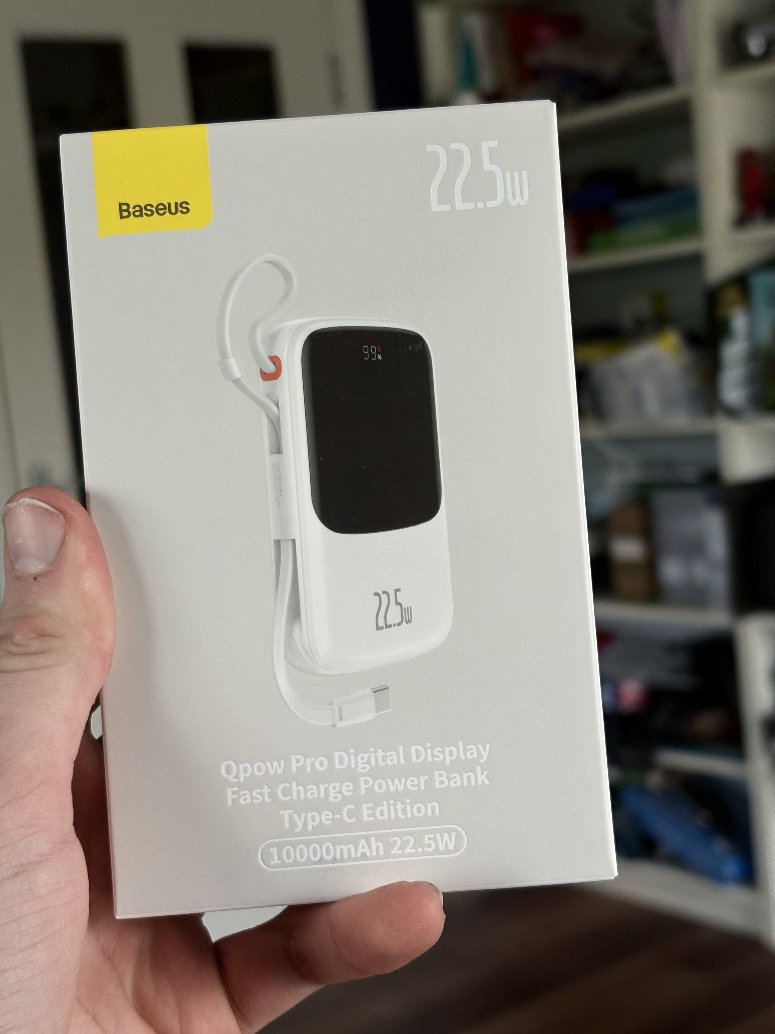 Baseus, Qpow Pro Digital Display, Fast Charge Power Bank, Type-C Edition, 22.5W - 10,000mAh