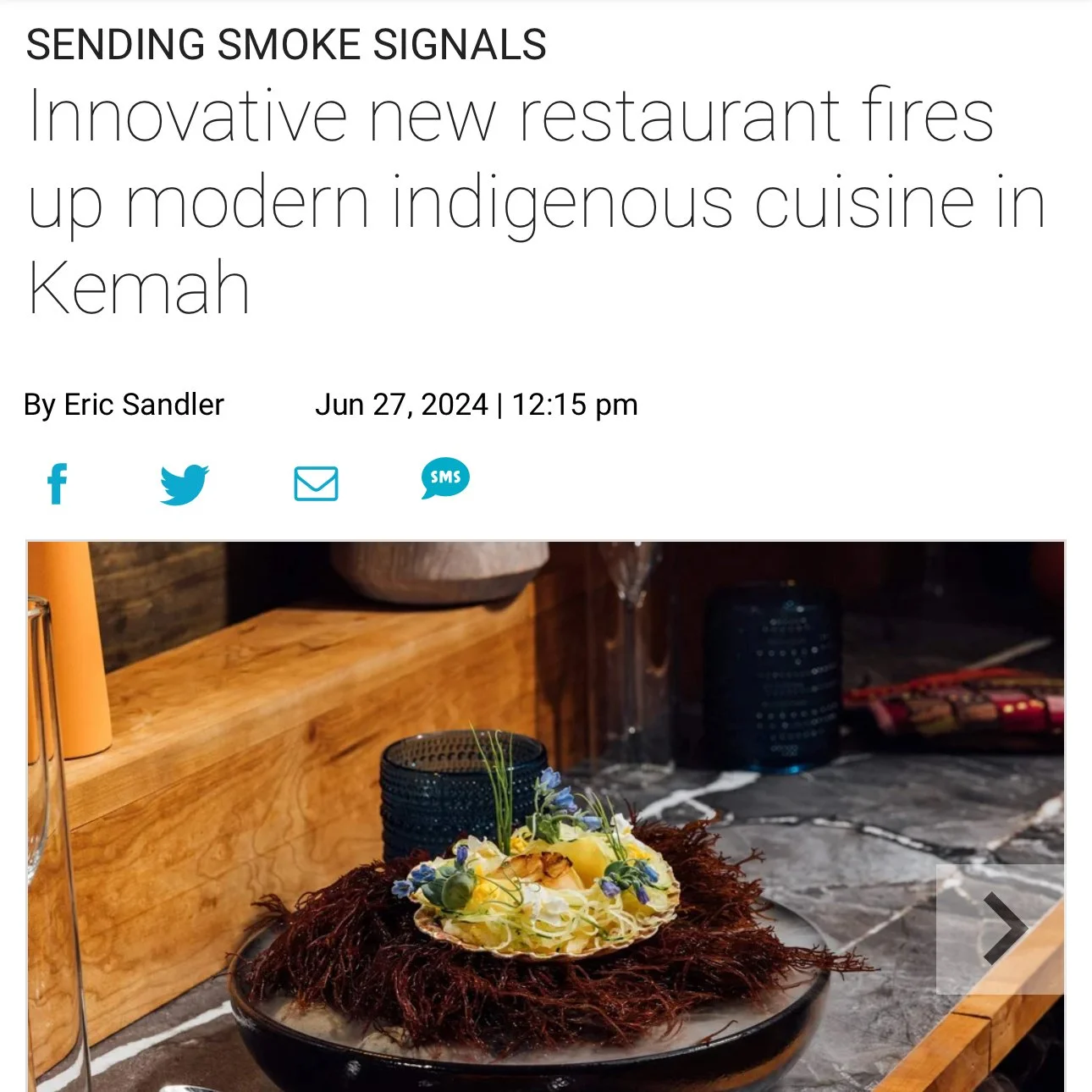 Big thanks to #EricSandler and #CultureMap #Houston for this fabulous piece on the official opening of Ishtia 🙏🏽 https://ow.ly/pGFc50SrnV3? 
#IndigenousCuisine #Choctaw #NativeAmerican  #Eculent #TravelingChefSkinner #Ishtia #DiningDestination #Kem