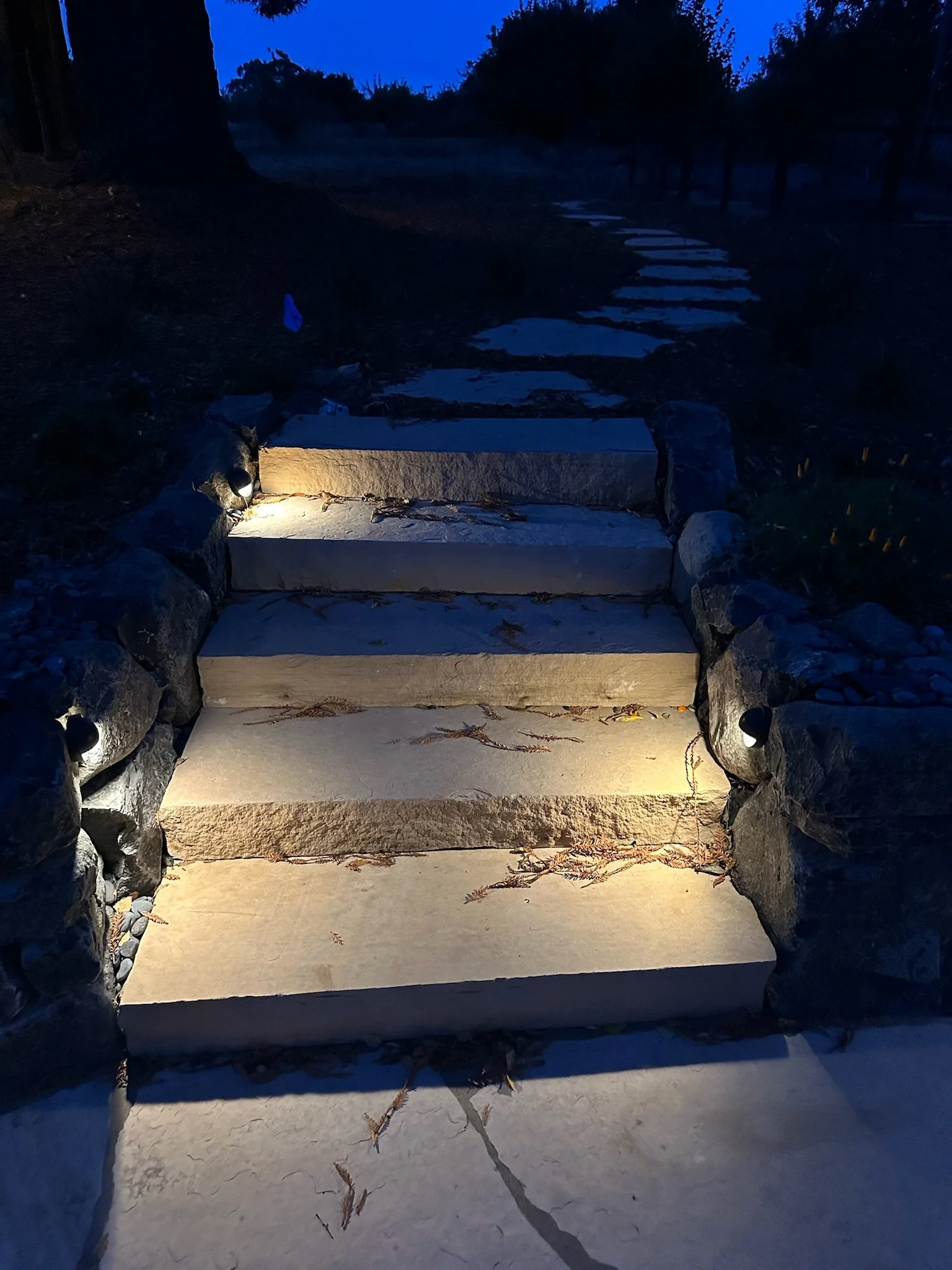 Step lights match the wall lights