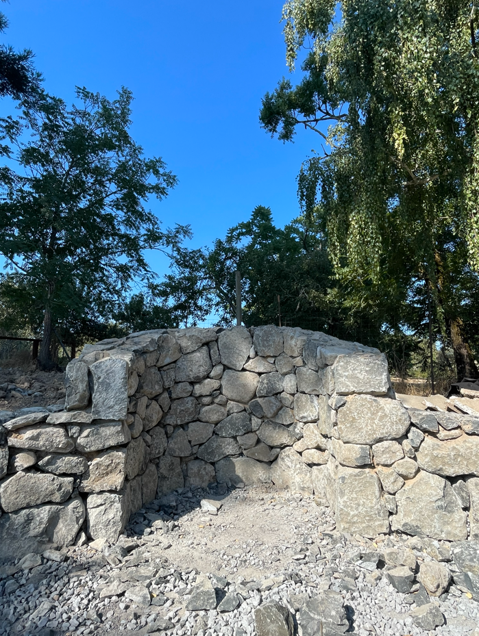 In progress stone masonry for the hearth