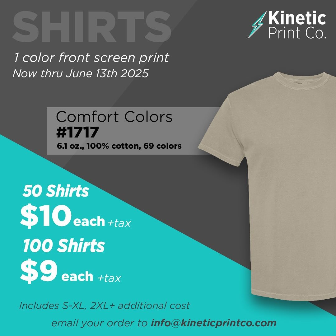 Quick shirt sale this week on comfort colors. Get your orders in before it goes away!