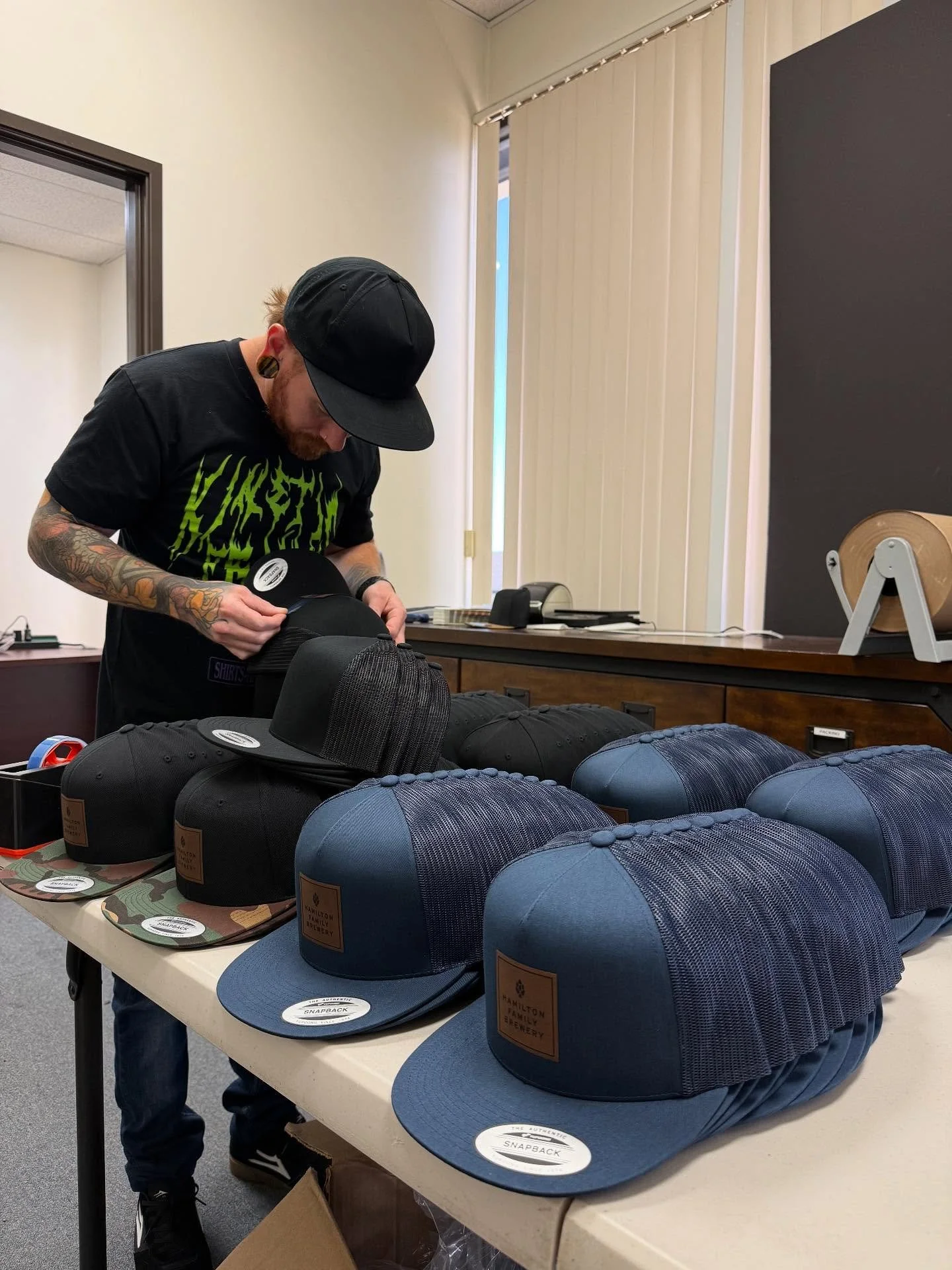 Laser engraved leatherette patches to wrap up the week. Working on restocking @hamiltonfamilybrewery with a variety of different color ways and different styles of patches!