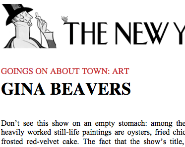 The New Yorker, Goings on About Town, 2012 (Copy) (Copy)