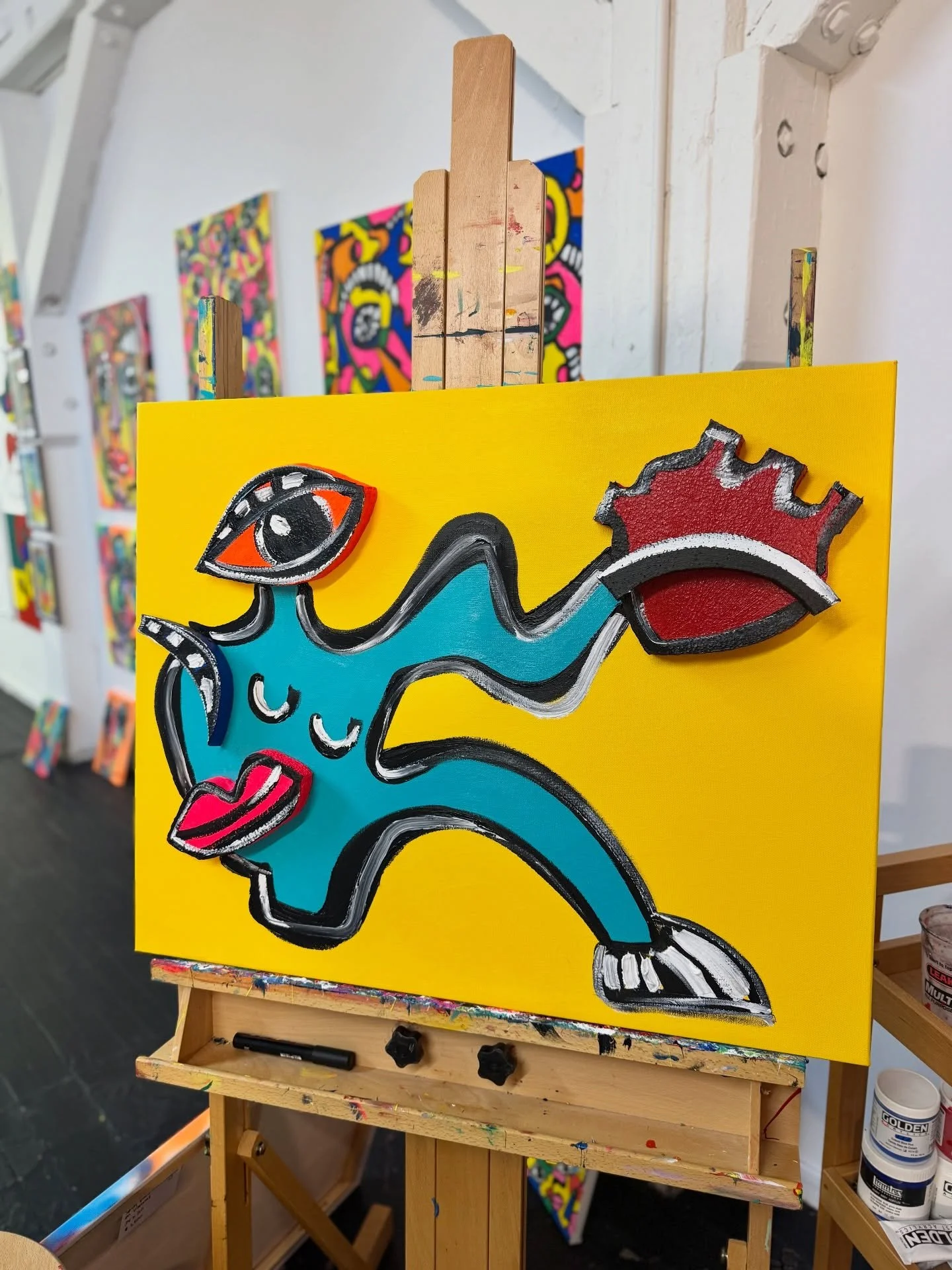 Sunday Art 🎨

This is one of my sculptural paintings for my upcoming show in Mexico City @bada_mexico 
.
If you look closely, you&rsquo;ll see the 3-D elements.
I build them from foam, paint them, and weave them into the piece.
.
I call this series 