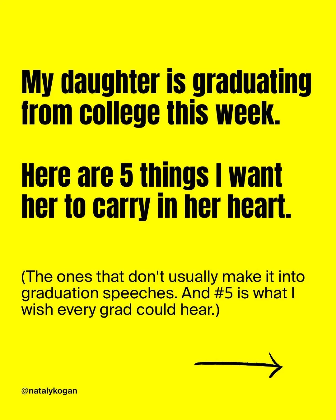 This is my graduation speech to my daughter (I actually recorded it as a voice note to her 💛)
.
And to everyone reading this: these five things apply to all of us, no matter where we are in our journey.
.
Because life is a series of graduations and 