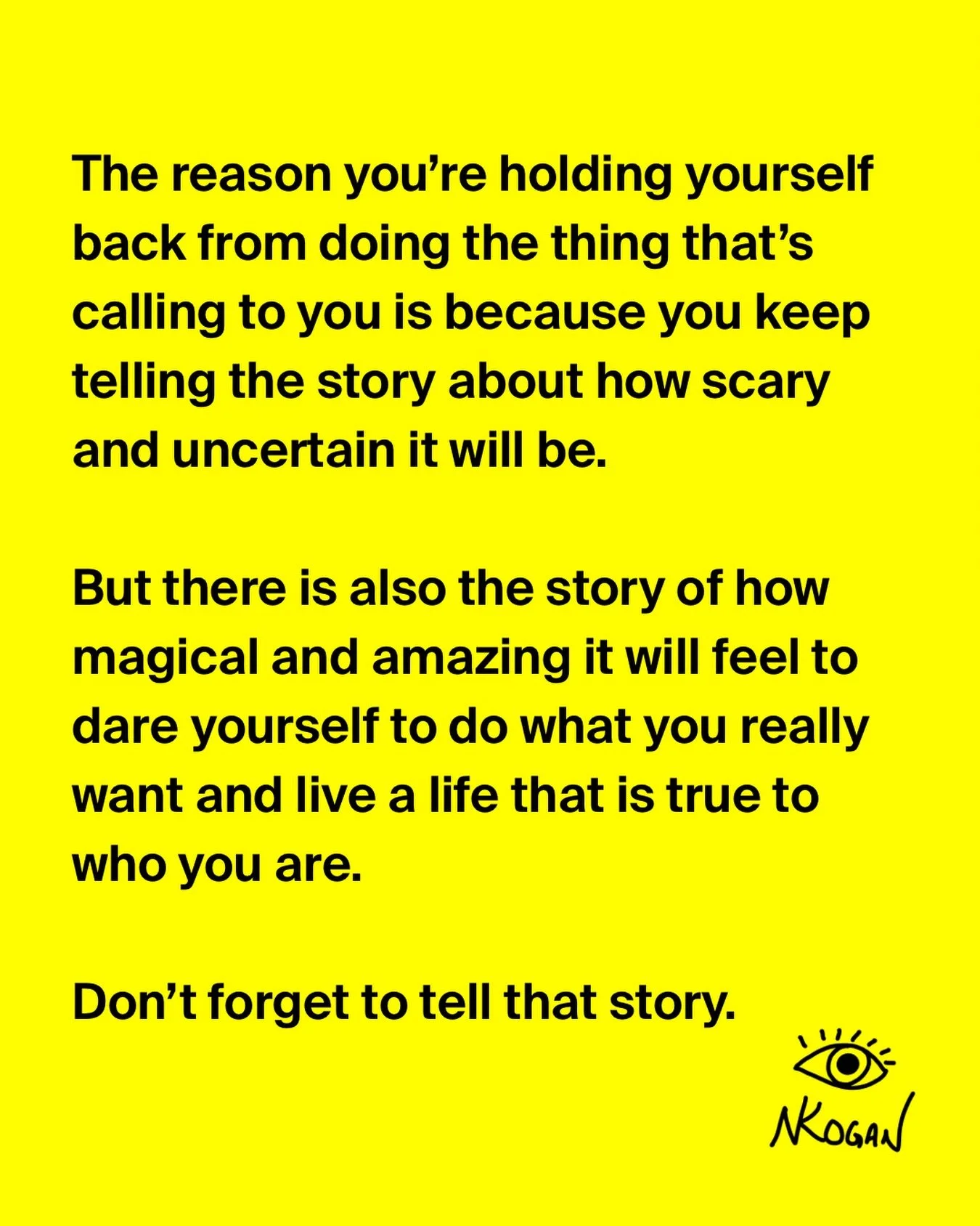 Doing something new = uncertainty = your brain goes into fear. It begins to tell you so many stories about how things can go wrong. How you could fail. Why this is a bad idea.
.
Your brain wants to keep you safe. Bur safe isn&rsquo;t the same as full