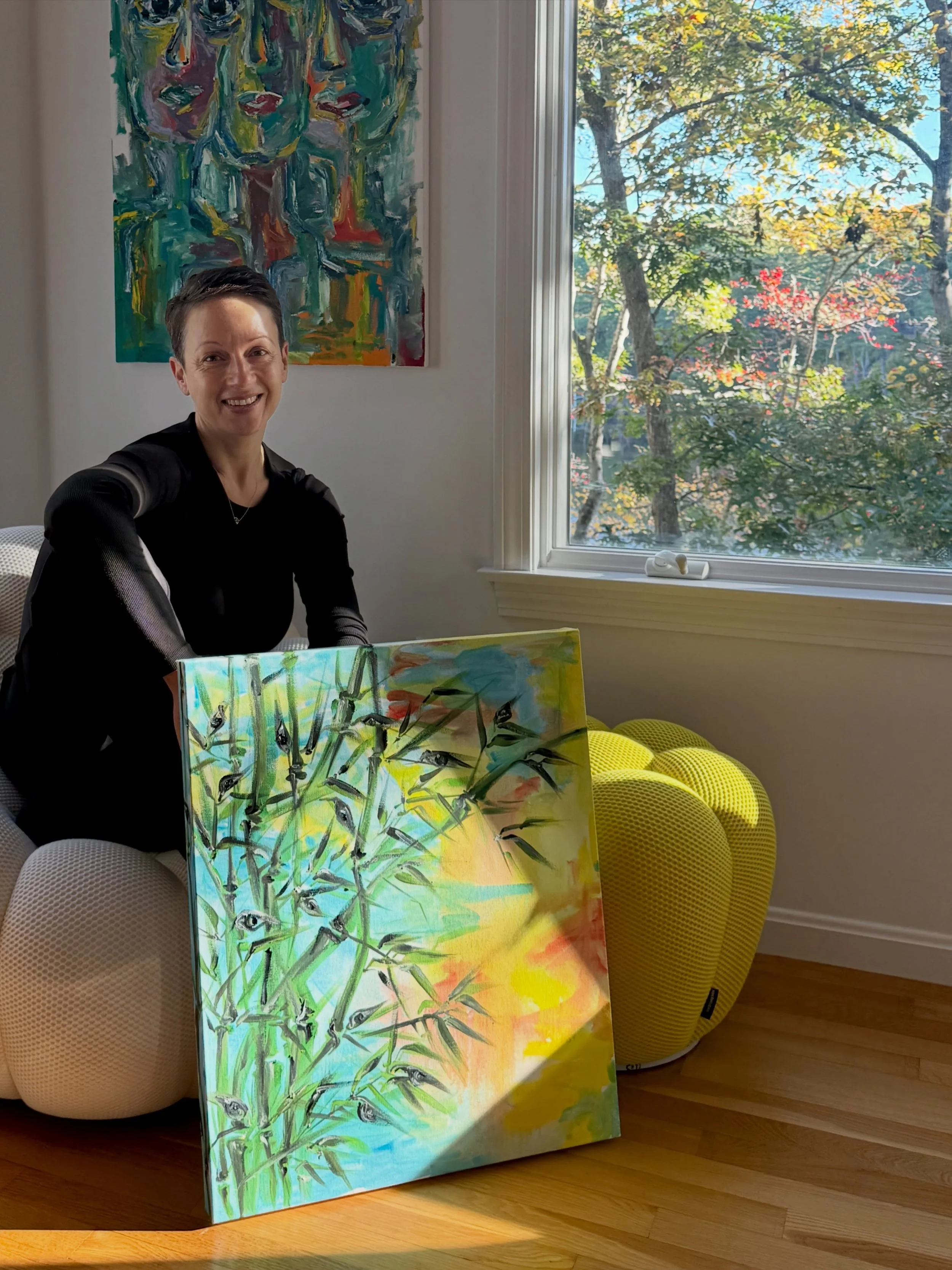 This artwork was 30 years in the making&hellip;
.
When I was in college, I studied abroad in Japan. I fell in love with Sumi-e painting and spent blissful hours and hours in the studio, sitting on ny knees on tatami mats, painting bamboo and cherry b