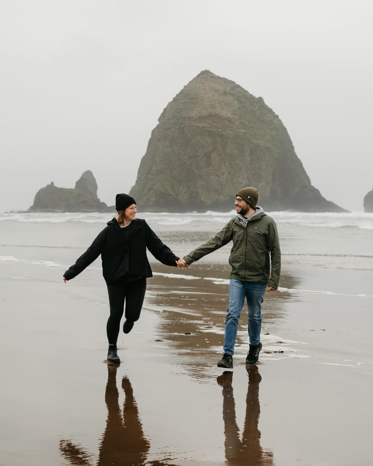 The Oregon coast has always been a bucket list session location &amp; checking it off the list while running around Cannon Beach with Jasmine + Kevin was a dream! Breaking my camera back out after a whole lot of rest and creative recharging during th