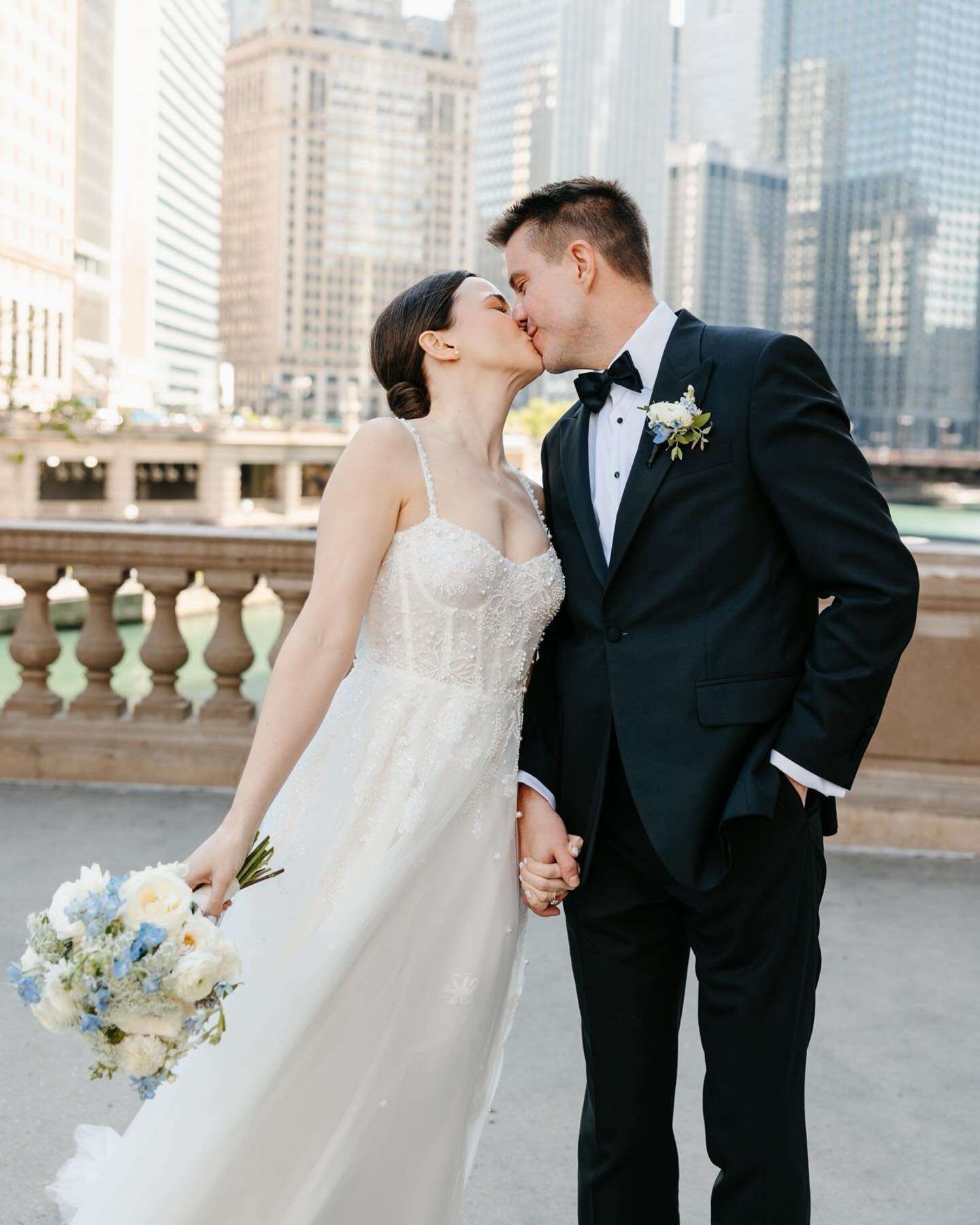 The PERFECT May Saturday with Julie and Taylor! They&rsquo;ve been looking forward to this day for so long and Chicago SHOWED UP with the most beautiful day! Walking through the city in the sunshine with J+T and their people before their ceremony at 