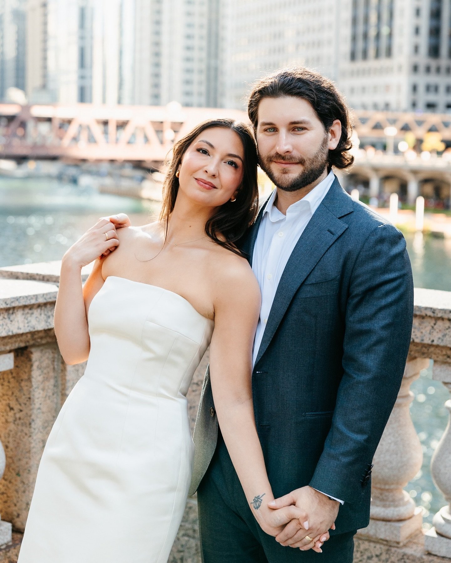 Shannon + Adam at city hall on digital and 35mm