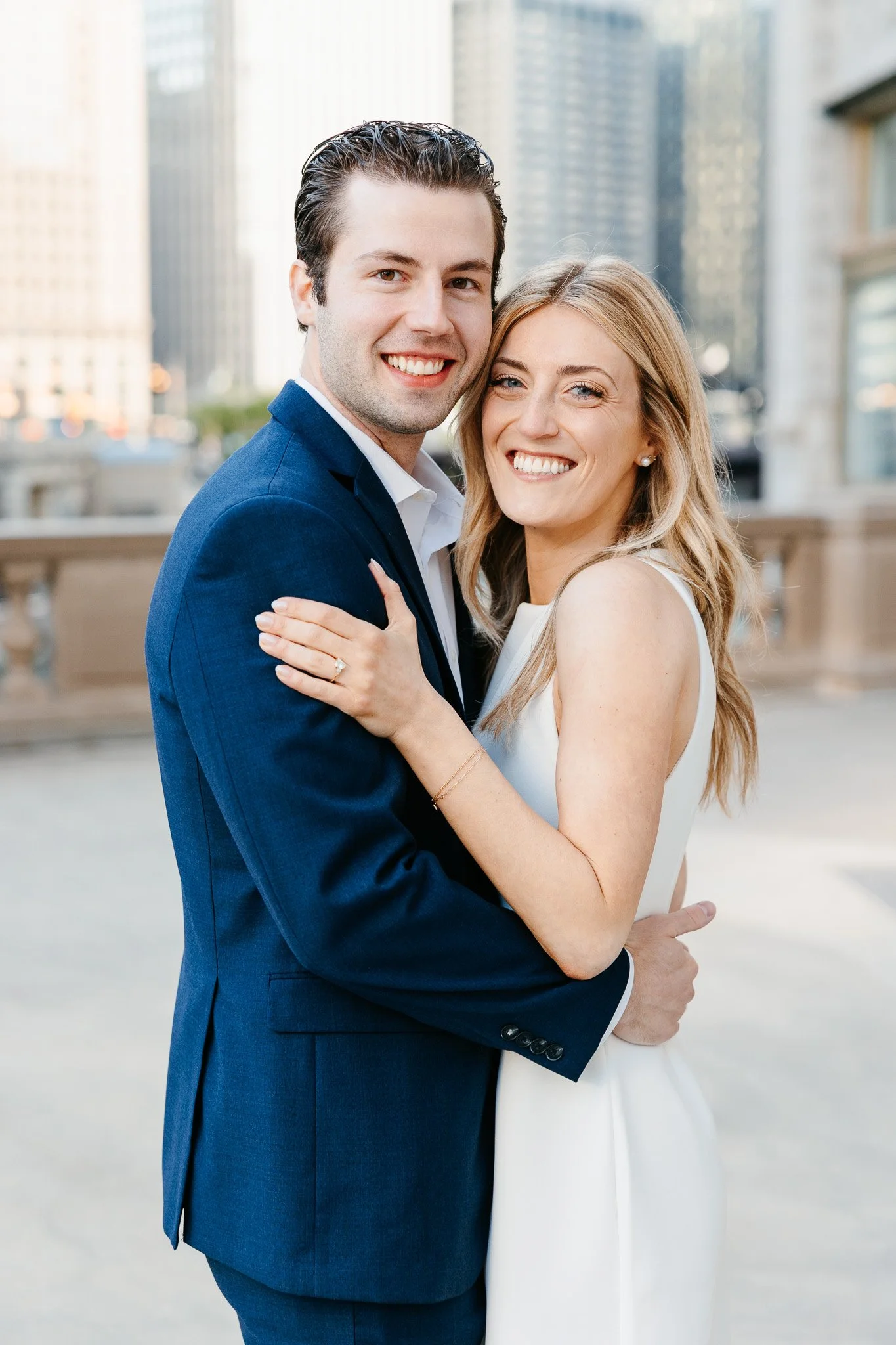 wrigley building chicago engagement photos