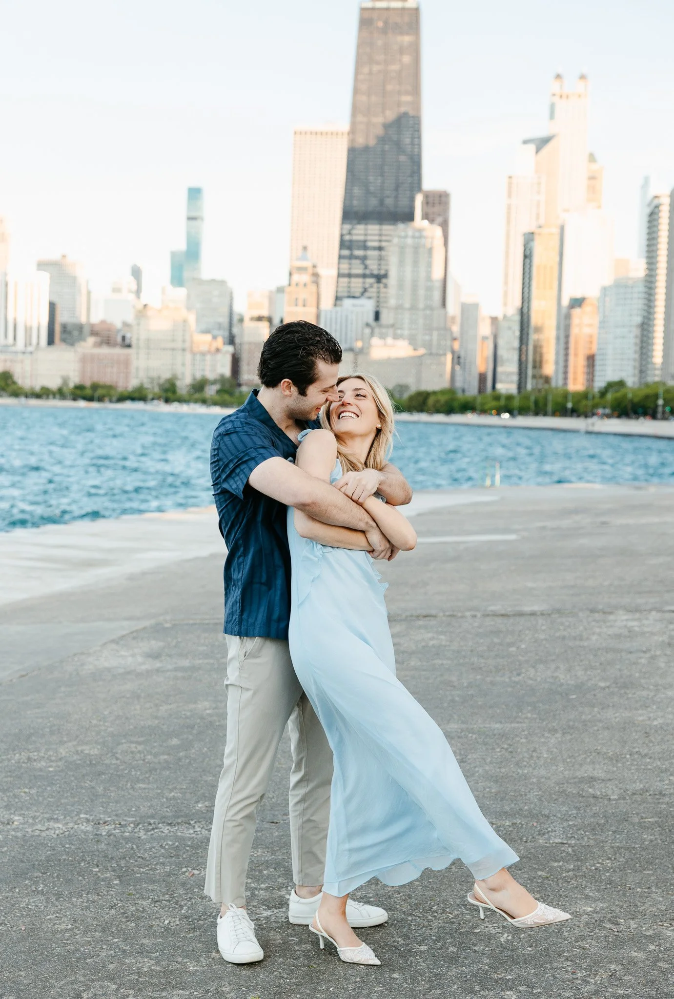 chicago lakefront summer engagement photos
