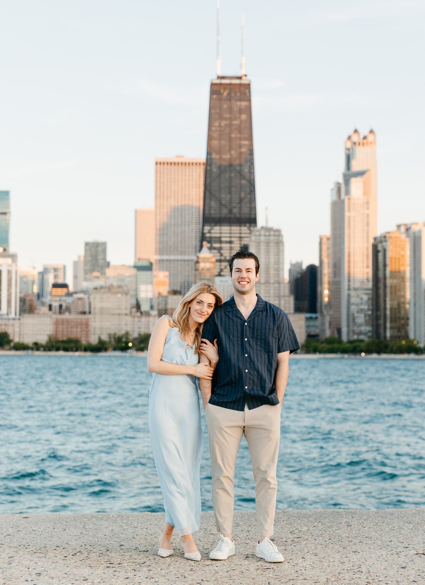 chicago lakefront summer engagement photos at north avenue beach