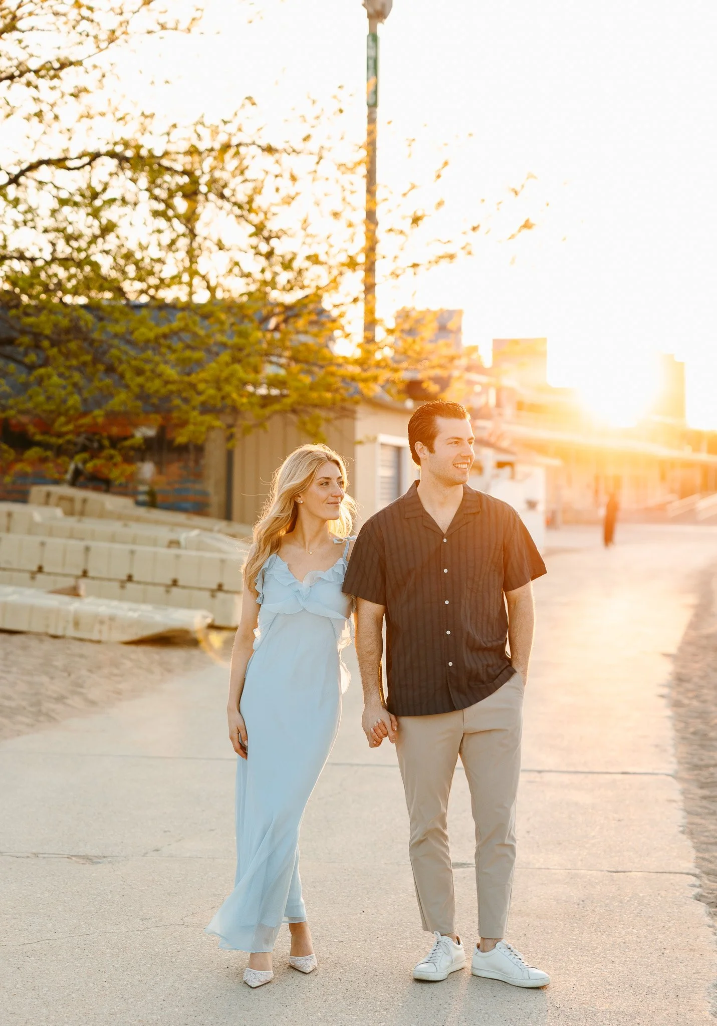 chicago lakefront summer engagement photos at north avenue beach