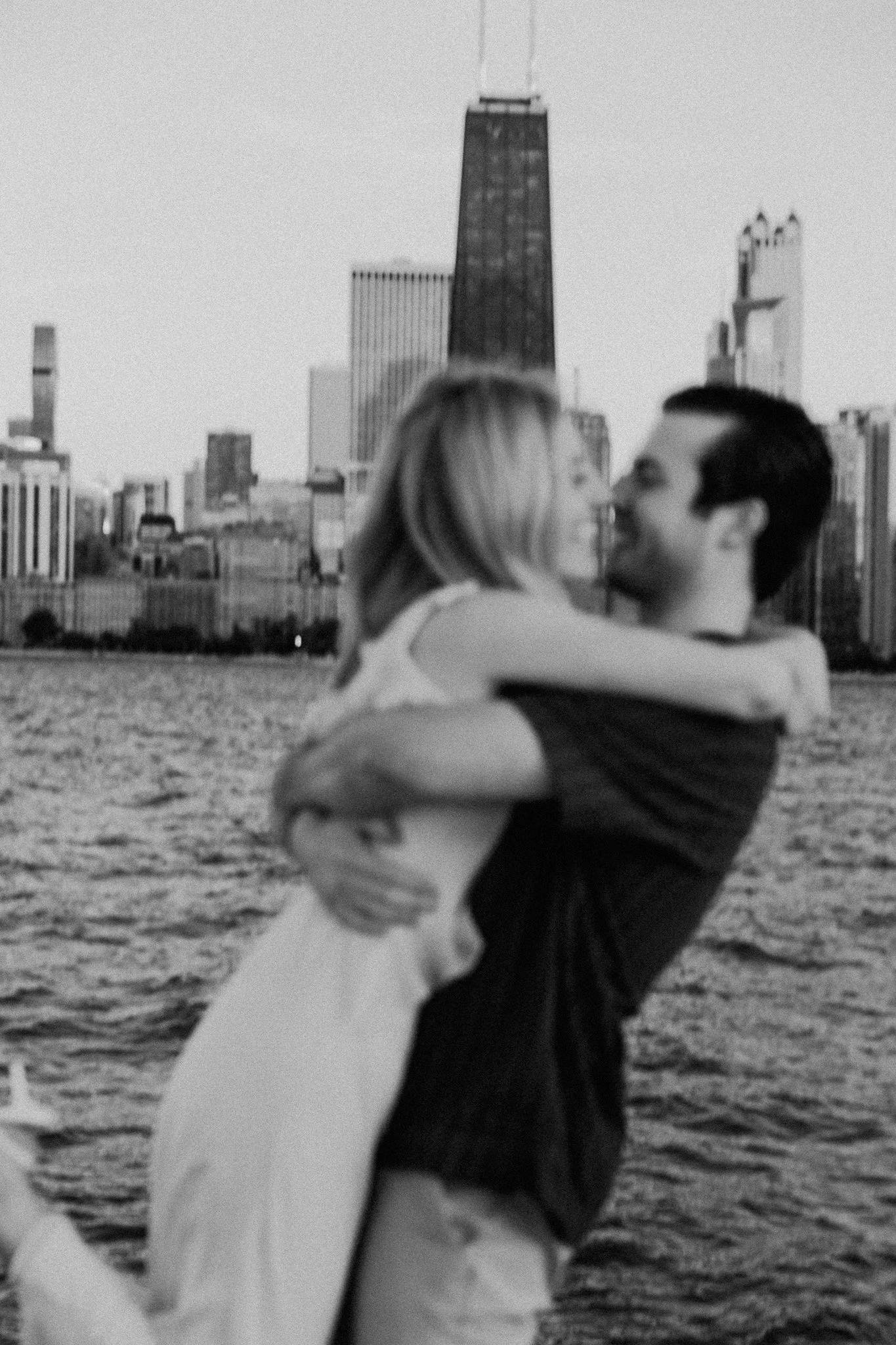 chicago lakefront summer engagement photos at north avenue beach