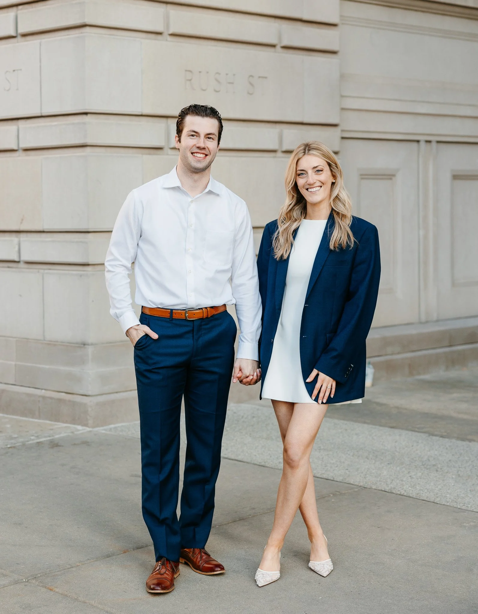 wrigley building chicago engagement photos