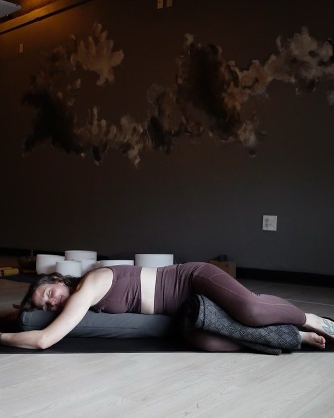 Restorative, Sound + Aromatherapy Friday, April 26th, from 6:30-8pm 

This immersive experience is designed to help recalibrate you to a place of steadiness and ease. Restorative yoga is a quiet practice of long held supported floor postures (typical