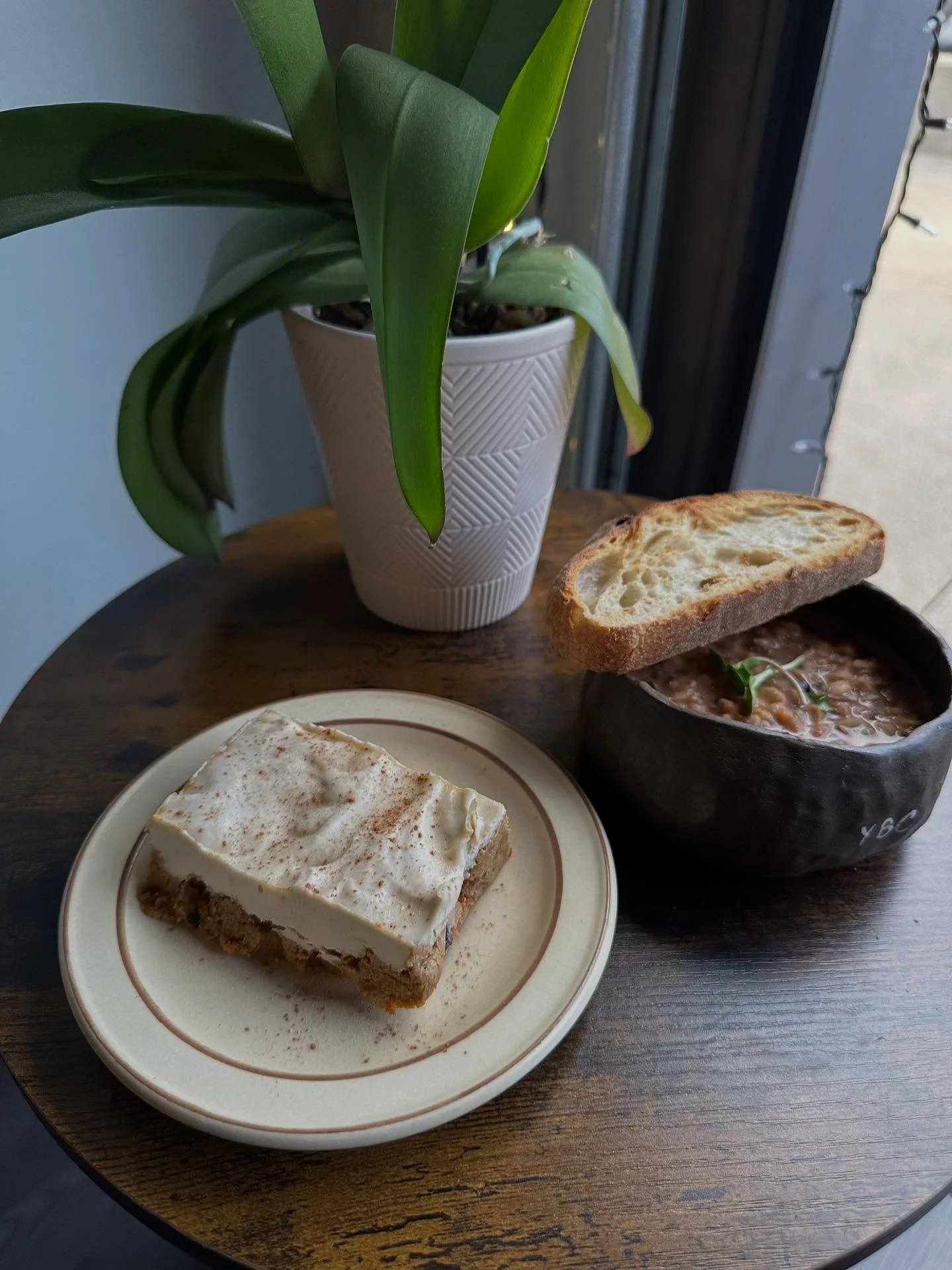 This week&rsquo;s cozy lineup at YBC! 

Warm up with our Tuscan Garbanzo &amp; Wild Rice Soup &mdash; a thick and hearty blend of chickpeas, sun-dried tomatoes, and savory herbs. 
Vegan + Gluten-Free 

And don&rsquo;t forget dessert! Try our No-Bake 