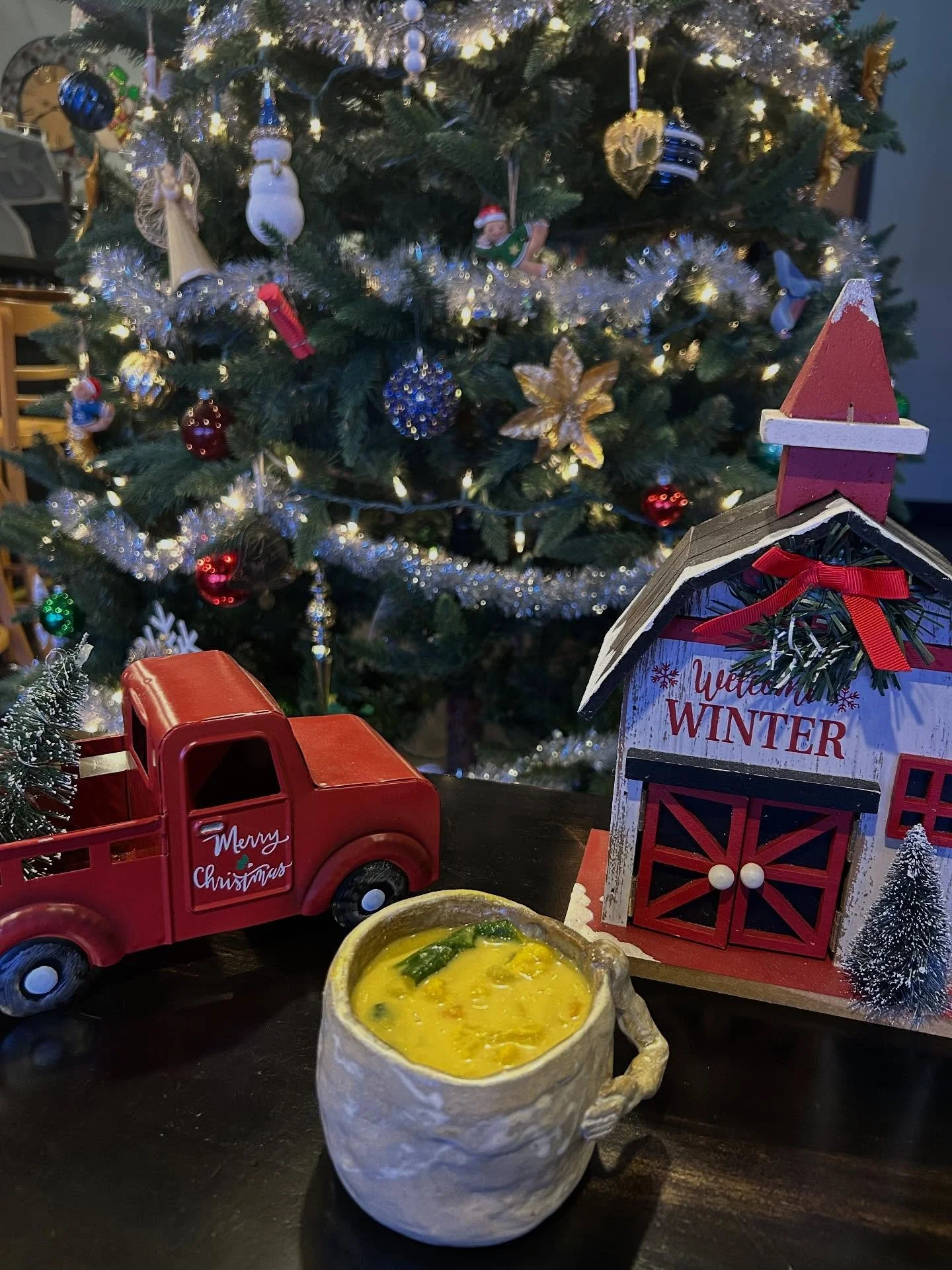 Thai Curry Veggie Soup bringing the heat (just a little 😉) to these cold, cozy days.

Carrots, onions, cauliflower, sweet &amp; golden potatoes, and peas simmered in a bold curry blend with cumin and turmeric. Vegan and gluten free!

A warm hug for 