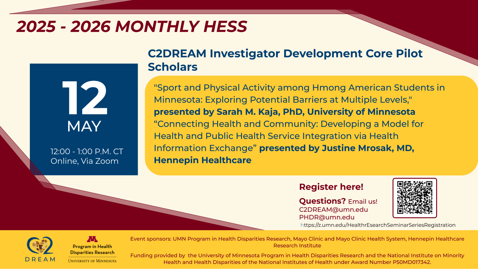 Health Seminar Series on May 12