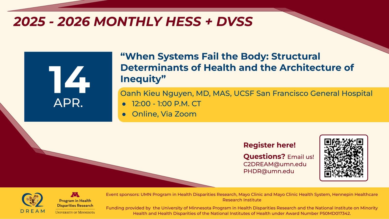 April 14 HESS Seminar