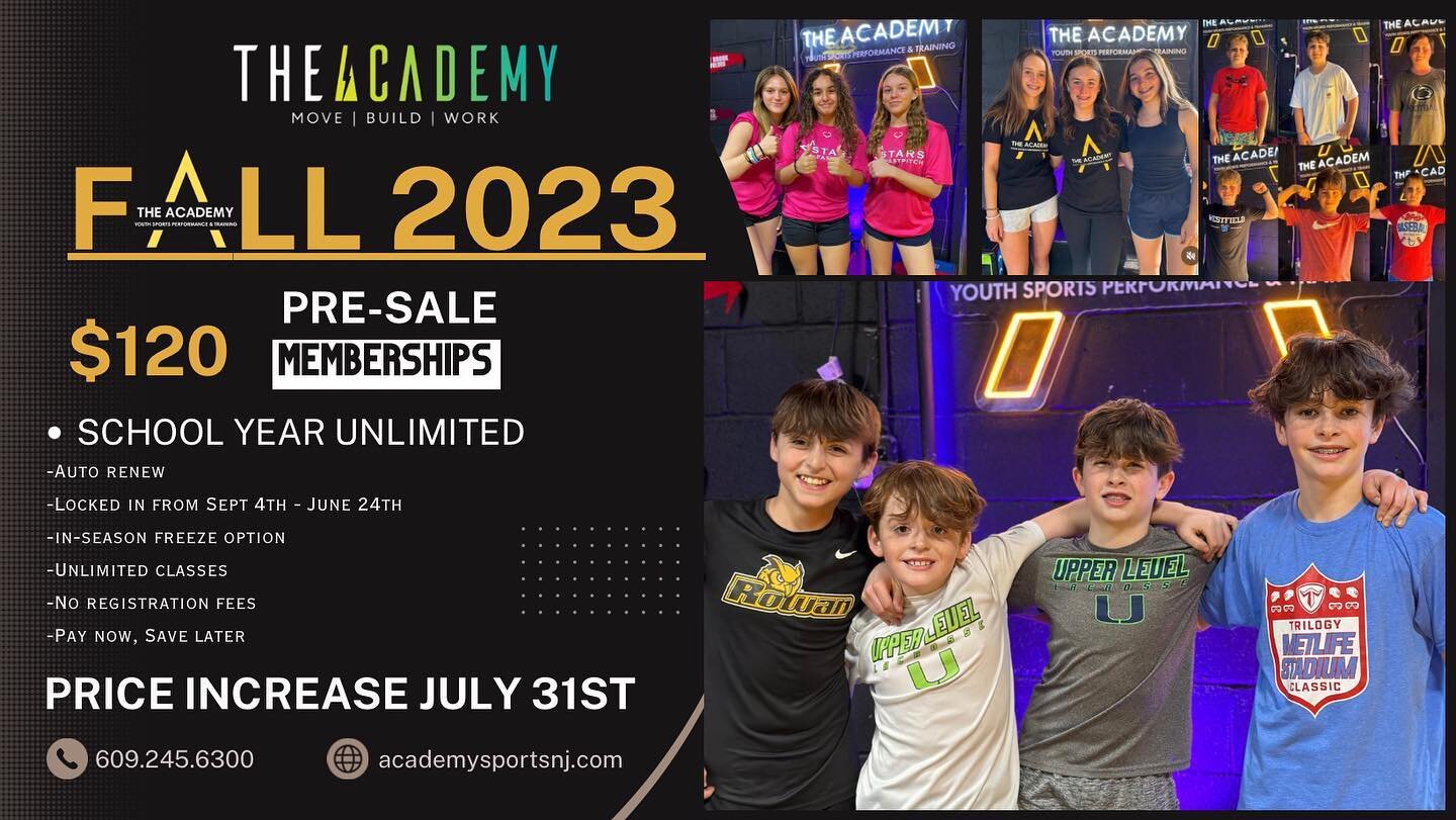 Mark your calendar‼️

Pre - Sales go live 𝗝𝘂𝗻𝗲 𝟭𝟳𝘁𝗵 for our brand new facility - opening 𝗢𝗰𝘁 𝟭𝘀𝘁🚀

School year unlimited only $120 per month - with the option to freeze during your athletes sport season.✅

Unlimited classes - including