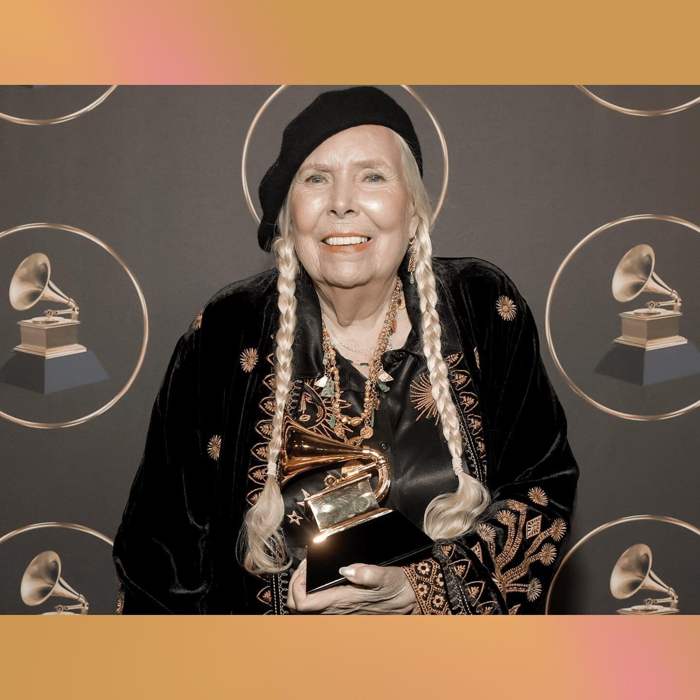 Congrats to @jonimitchell 🏆 for winning Best Folk Album at Newport [Live] at the 66th Annual GRAMMY Awards!
Joni has been nominated 18 times and has won 10 GRAMMY&rsquo;s. 
Singer-Songwriter, multi-instrumentalist, and painter, Joni has been perform