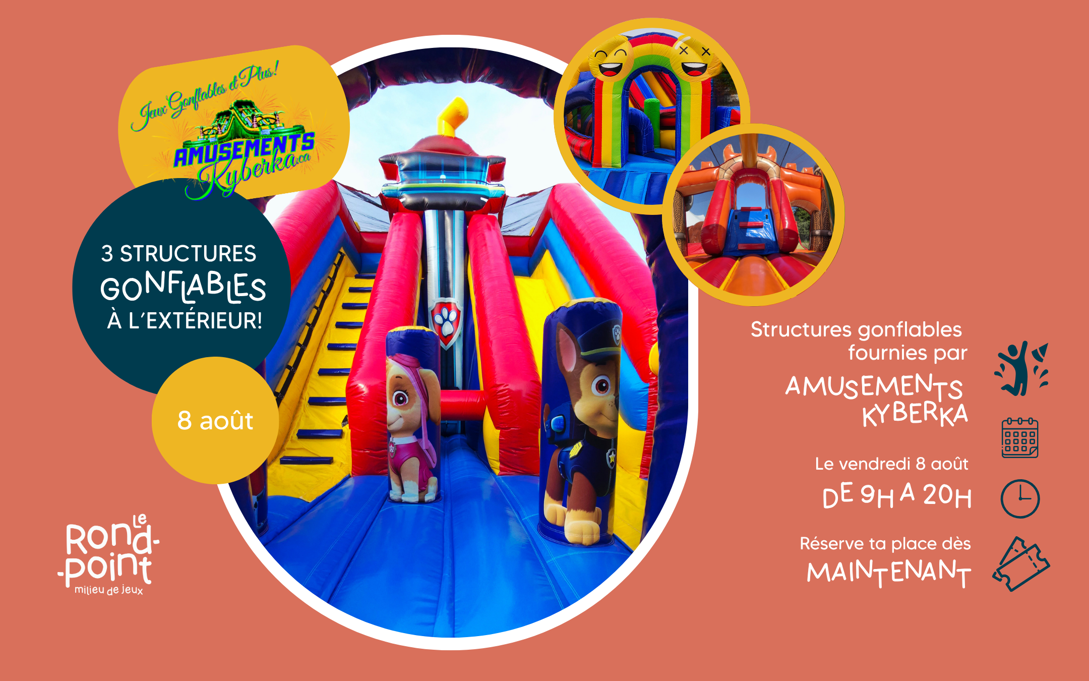 Structures gonflables avec Amusements Kyberka