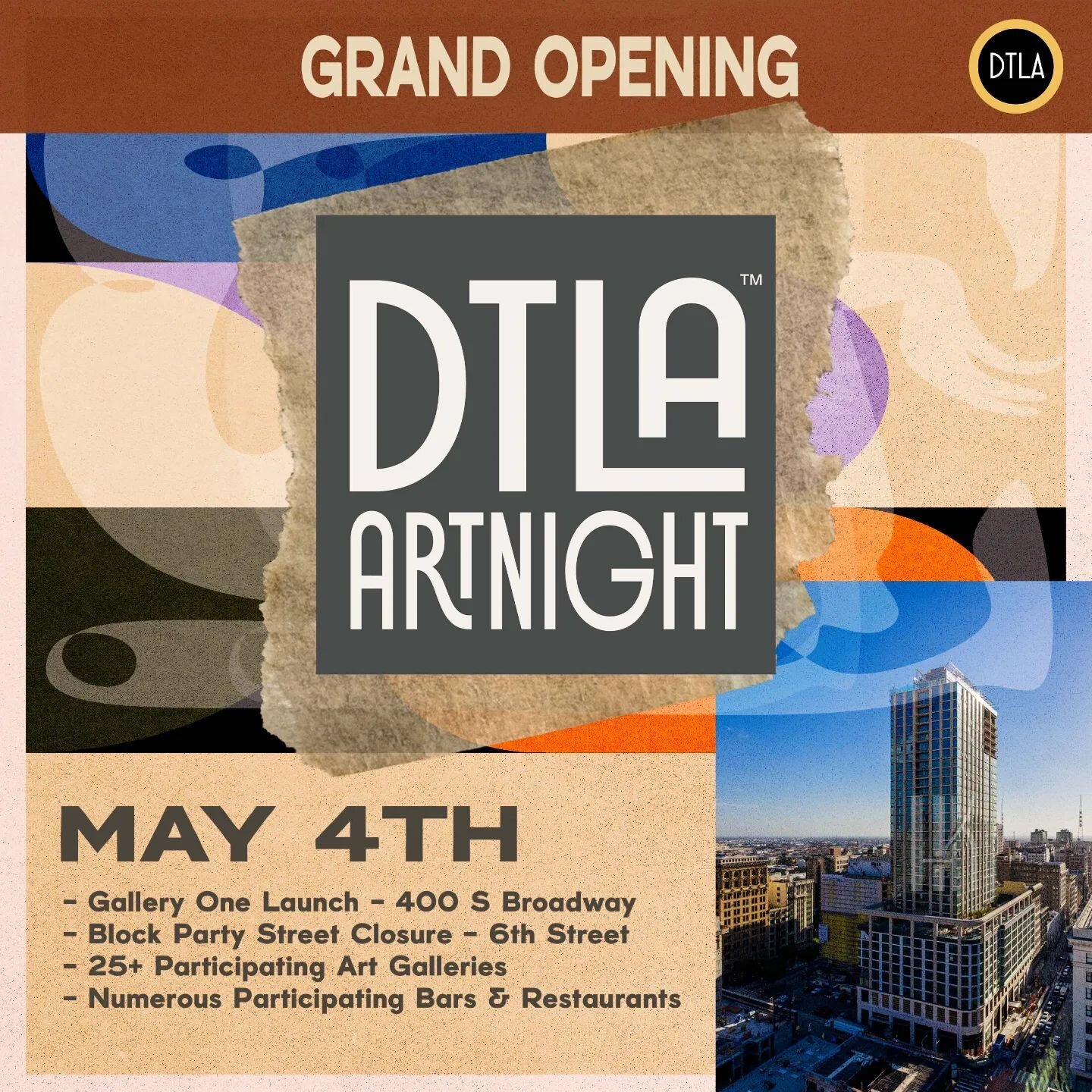 ⁠⠀⠀⠀⠀⠀⠀⠀⠀⠀
DTLA Art Night 🎨
#FirstThursdays By @HappeningInDTLA
⁠⠀⠀⠀⠀⠀⠀⠀⠀⠀
@DTLAArtNight launches May 4th with over 25 Galleries participating, a block party/street closure at 6th street between Main &amp; Los Angeles and much much more coming each 