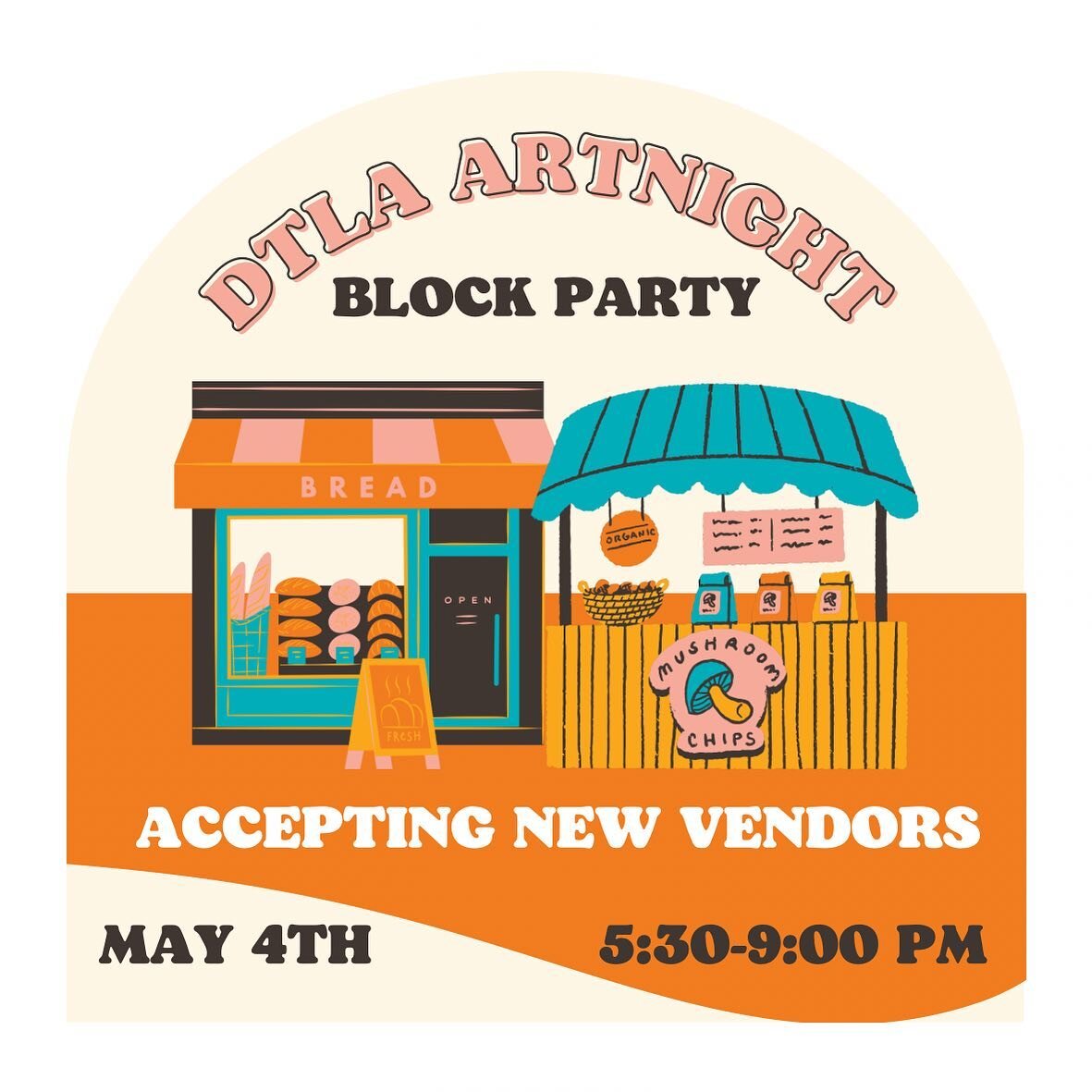 We are accepting vendor applications for our Block Party on May 4th!!! 

Submit your application at 

https://dtlaartnight.com/vendor-submission

Use code FFMay4th for 50% off your booth selection 

#art #crafts #farmersmarket #vendors #foodtruck #bl