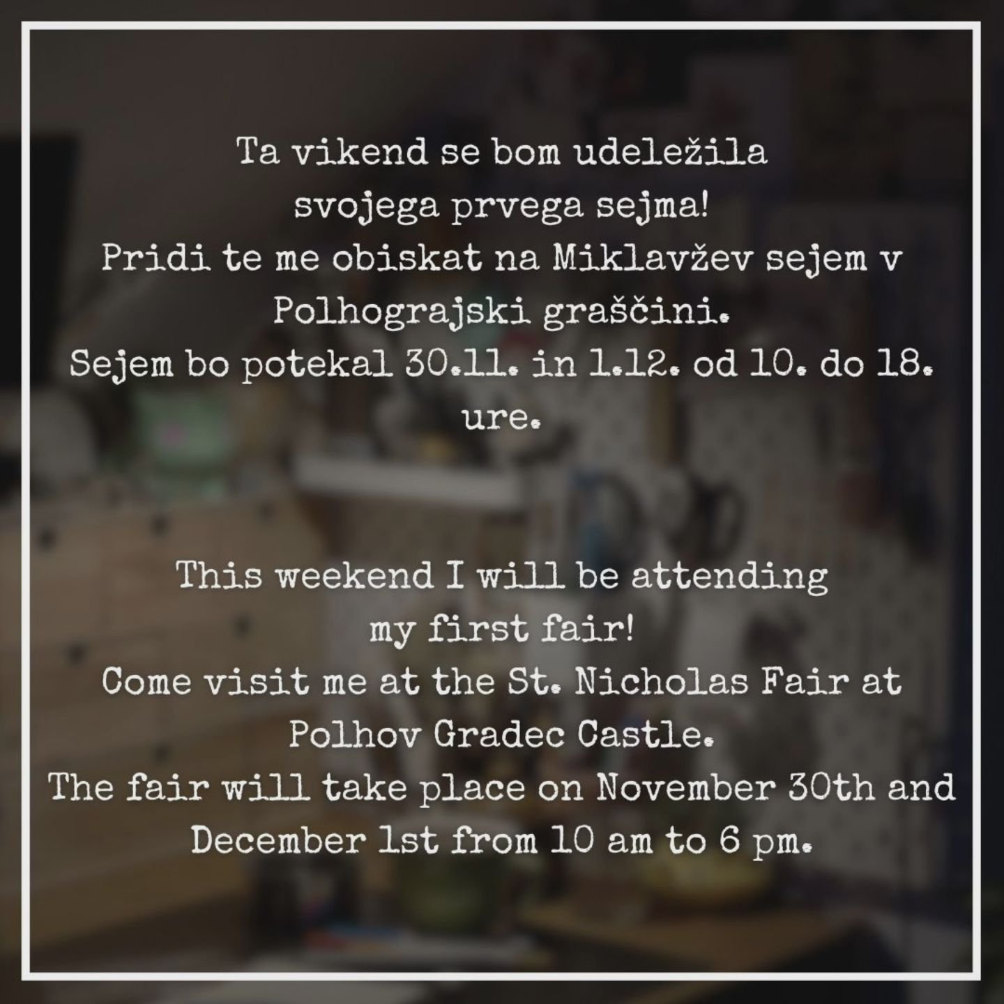 EN: So happy to announce that I am attending my first fair! I created some really cute stickers and prints that I'm gonna post some pictures of in the future.
SL: Ta vikend se bom udeležila svojega prvega sejma! Pripravila sem res cute nalepke in nek