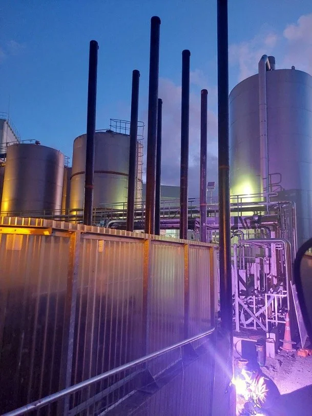 Welding screw piles at Fonterra