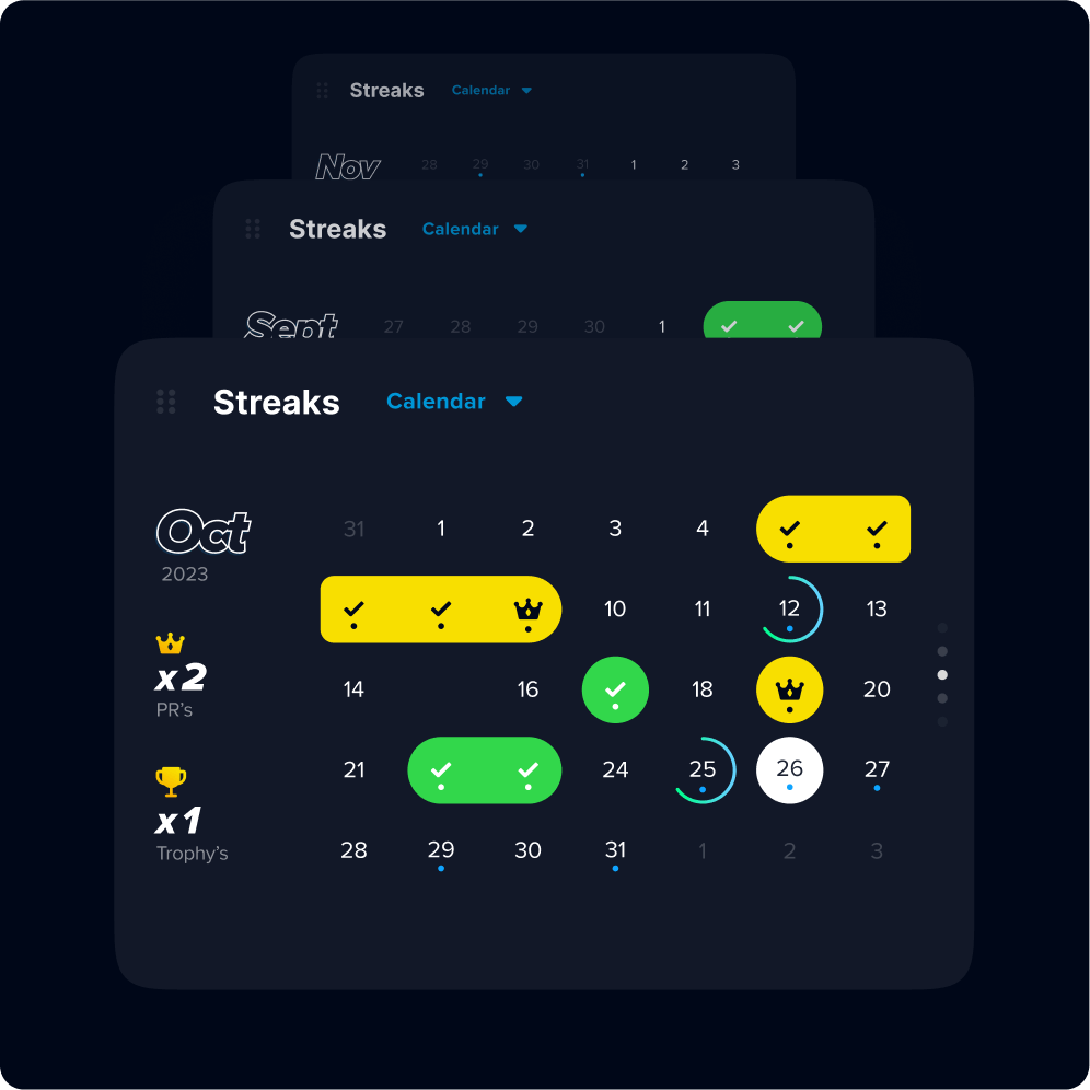 Streaks & calendar.