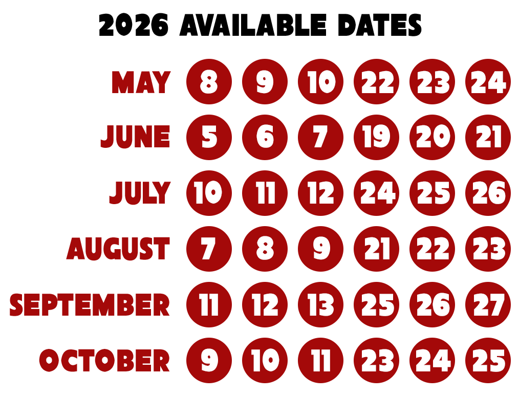 2026 Available Experience Dates