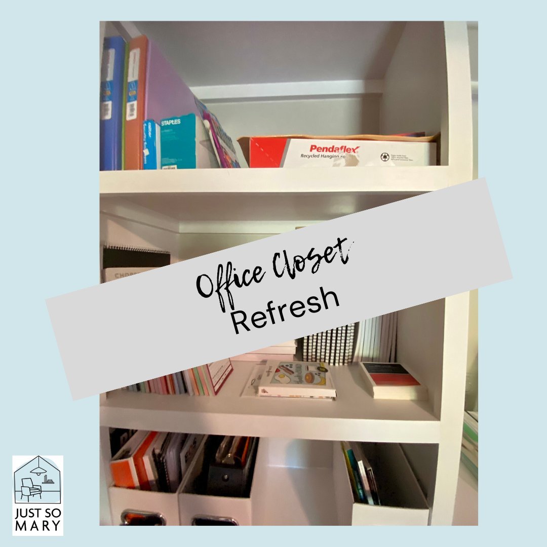 Working from home and need to refresh your office closet to maximize its functionality?  Here are some tips:

1️⃣ Are you storing for easy access for daily-ish use (both taking out and putting away)? If so, use open containers.  Small file document b