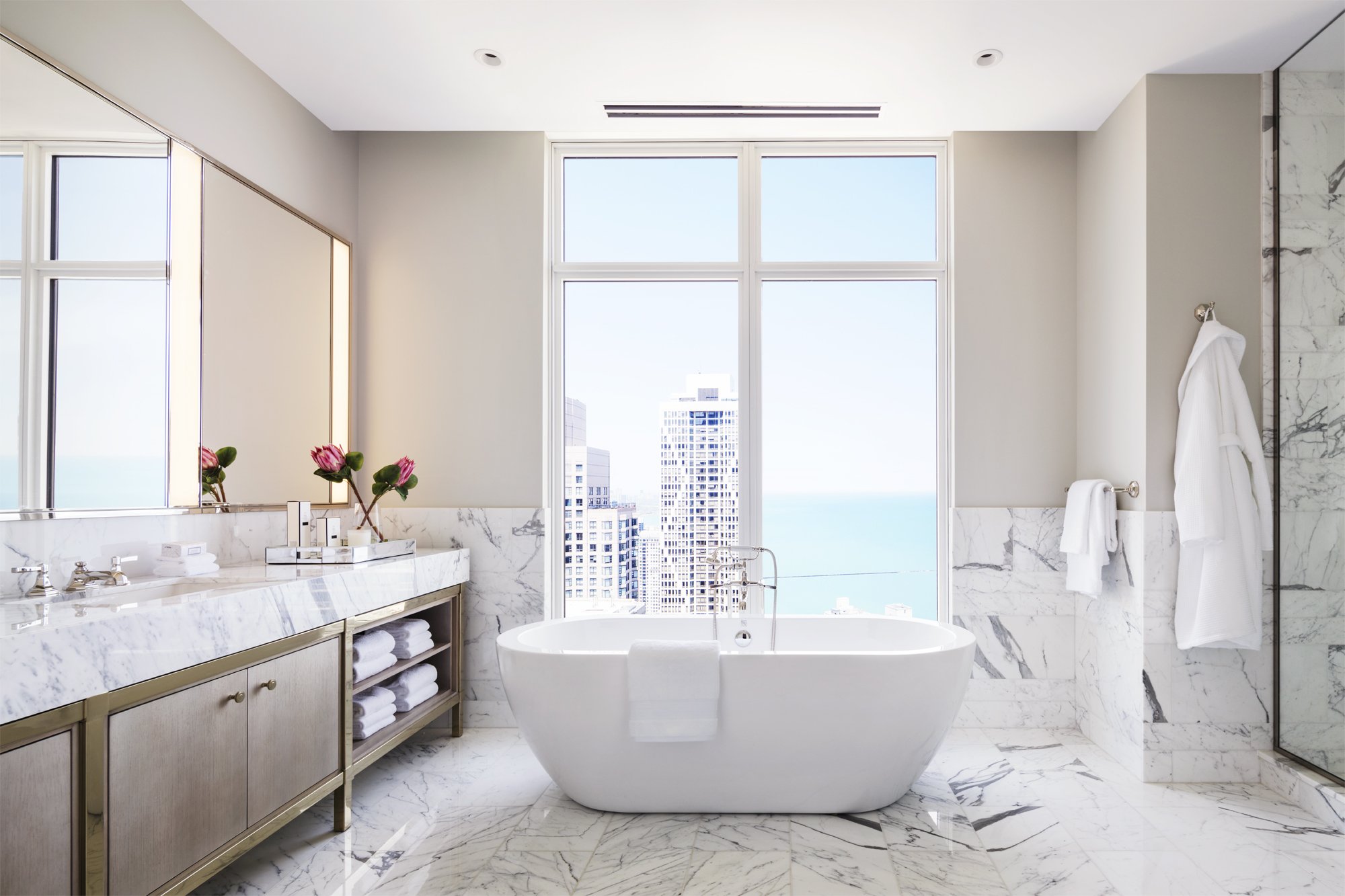 One Bennett Park, Condo 4201, Master Vanity, AA, Polished Nickel, Metalic painted wood.jpg