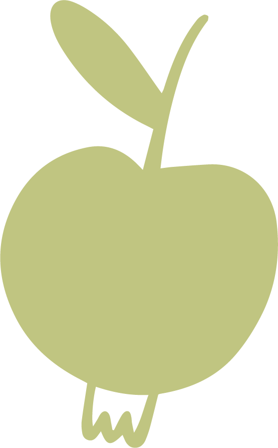 An illustration of a pomegranate in green