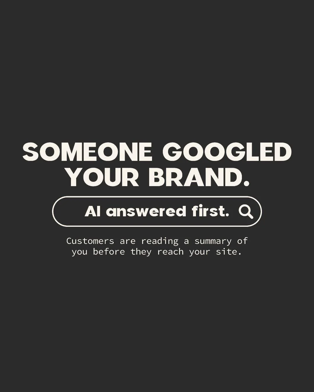 Your brand search has a new narrator, and it&rsquo;s not you 🔎 Swipe for the audit, the fix and how to track it. 

DM me to get a full audit and start actually getting reccomended.