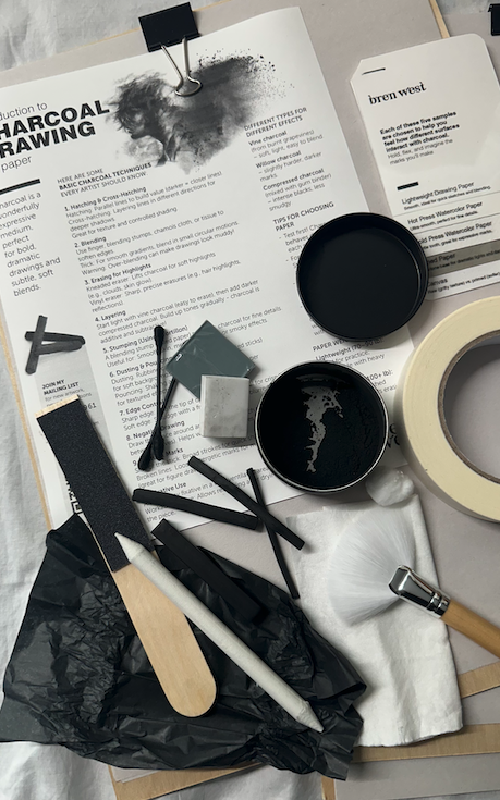 Beginner Charcoal Workshop in Chapel Hill, Hillsborough, Durham